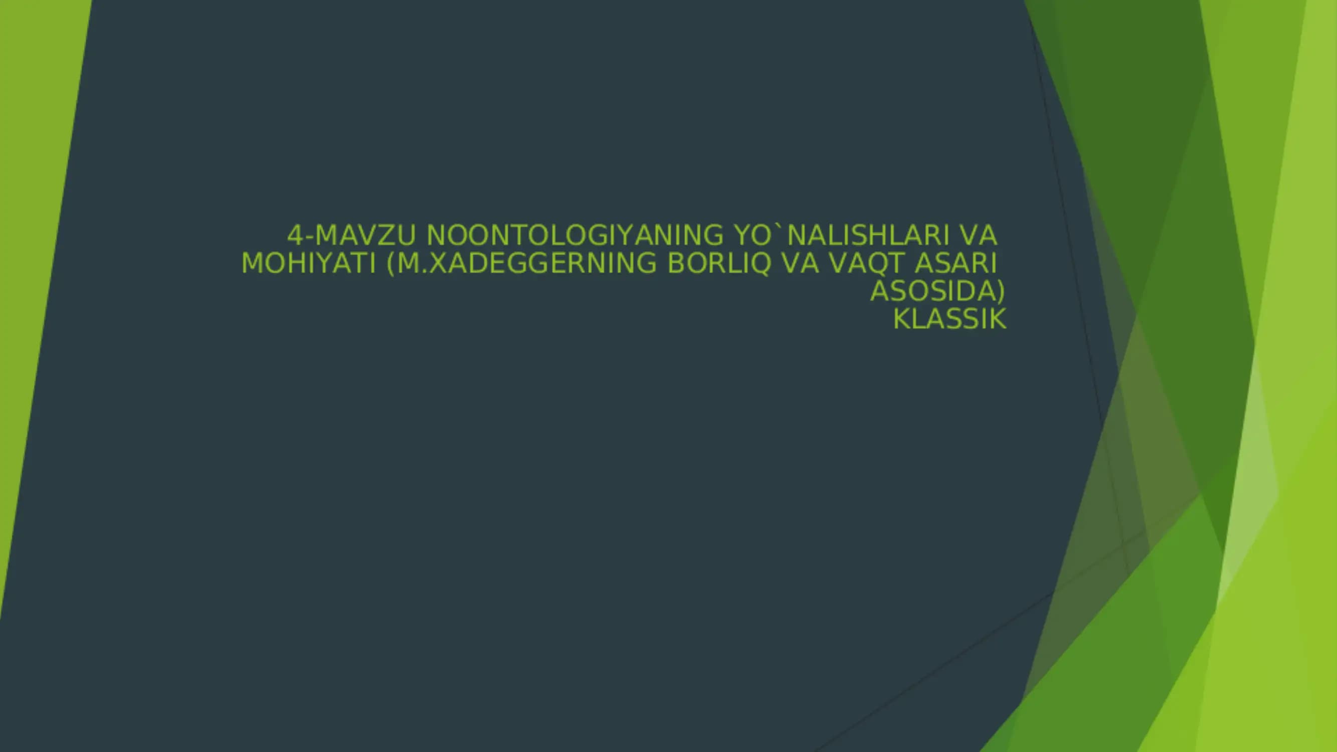 Falsafadan mustaqil ish