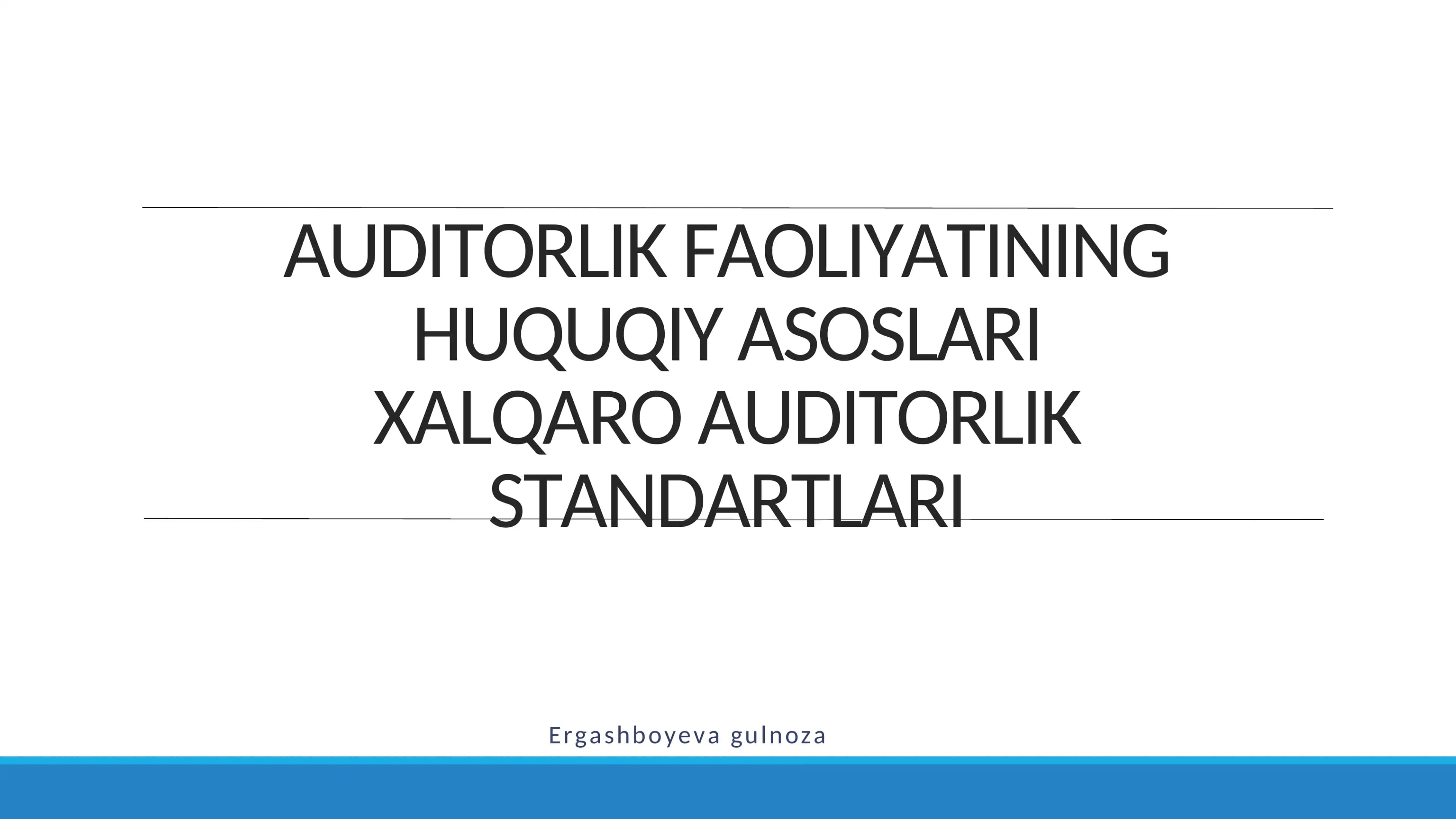 Xalqaro Auditorlik Standartlari