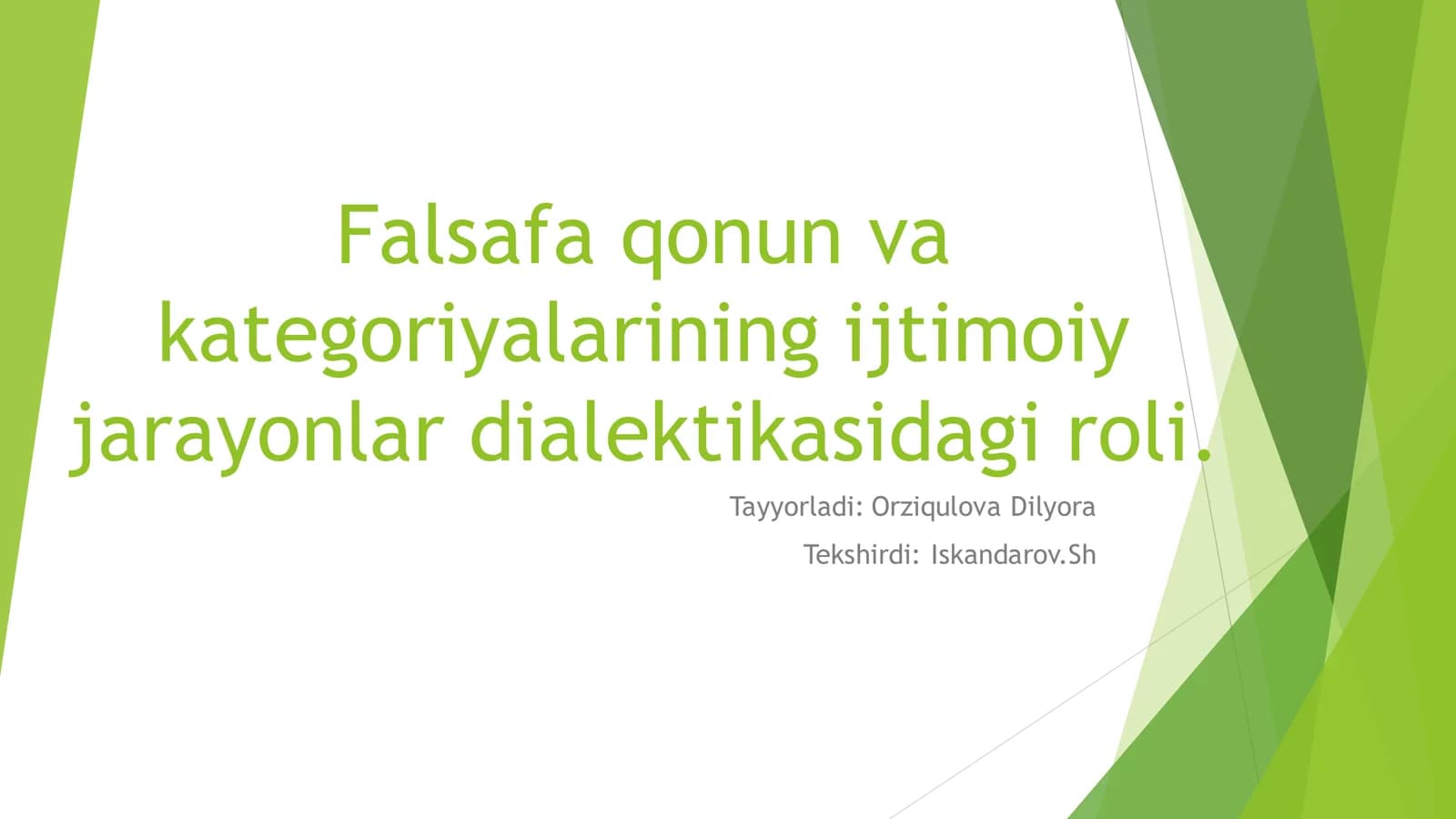 Roli Falsafa qonun va kategoriyalarining ijtimoiy jarayonlar dialektikasidagi