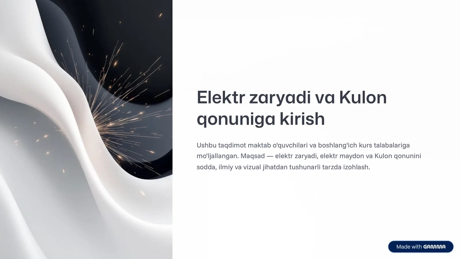 Elektr zaryadi va Kulon qonuniga kirish