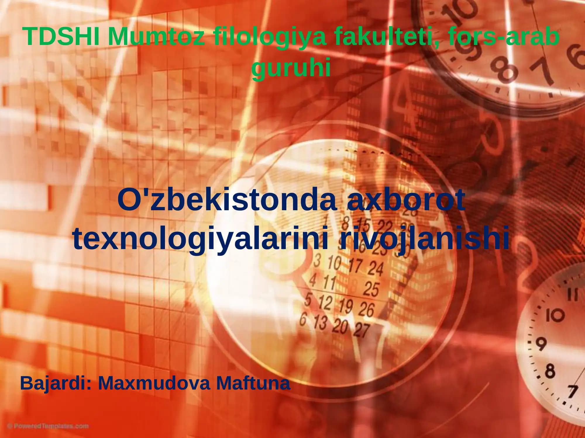 O'zbekistonda axborot texnologiyalarini rivojlanishi