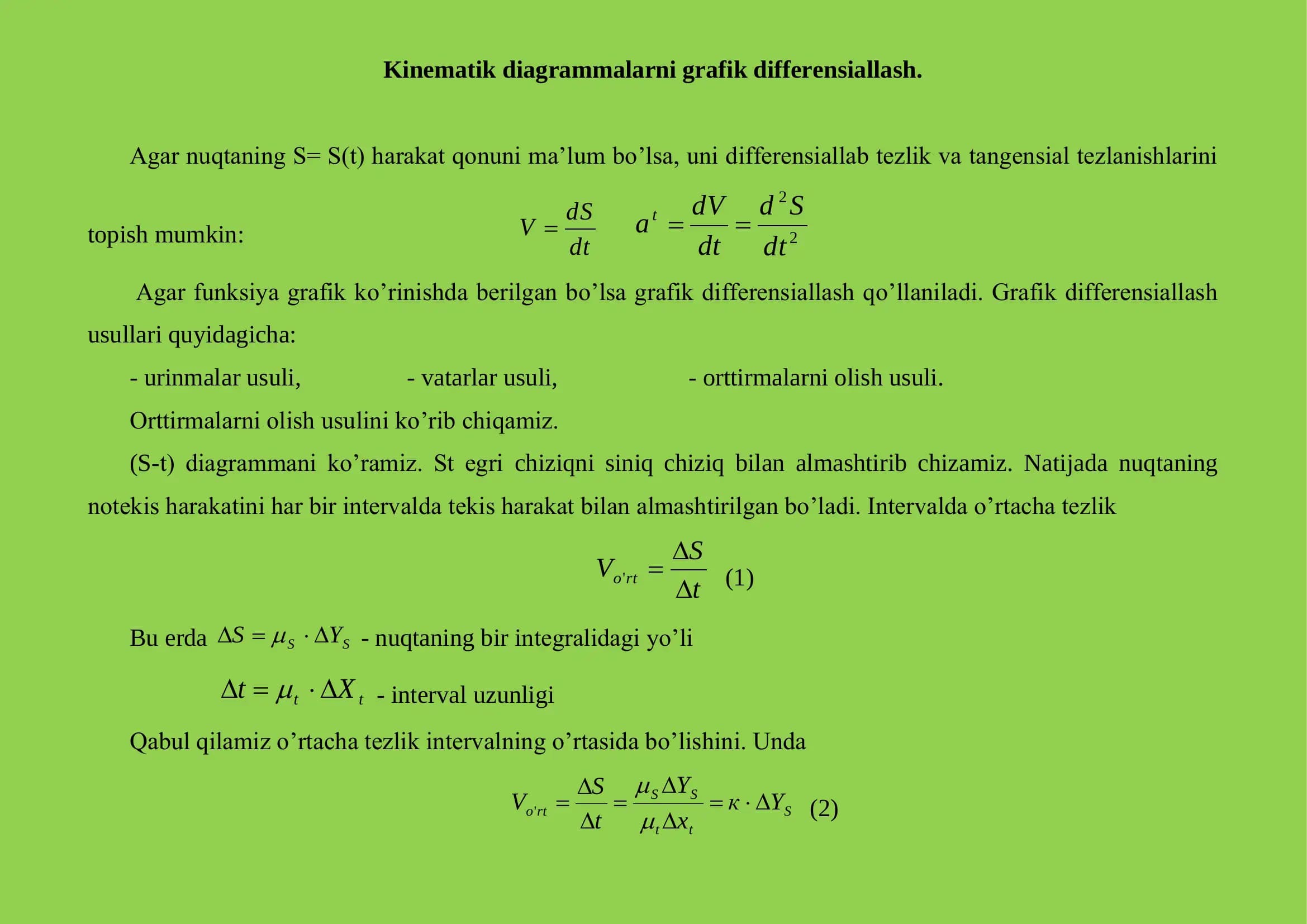 KINEMATIK DIAGRAMMALAR