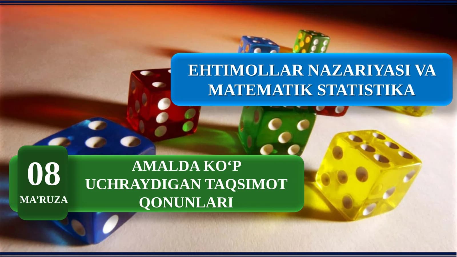 Amalda ko'p uchraydigan taqsimot qonunlari