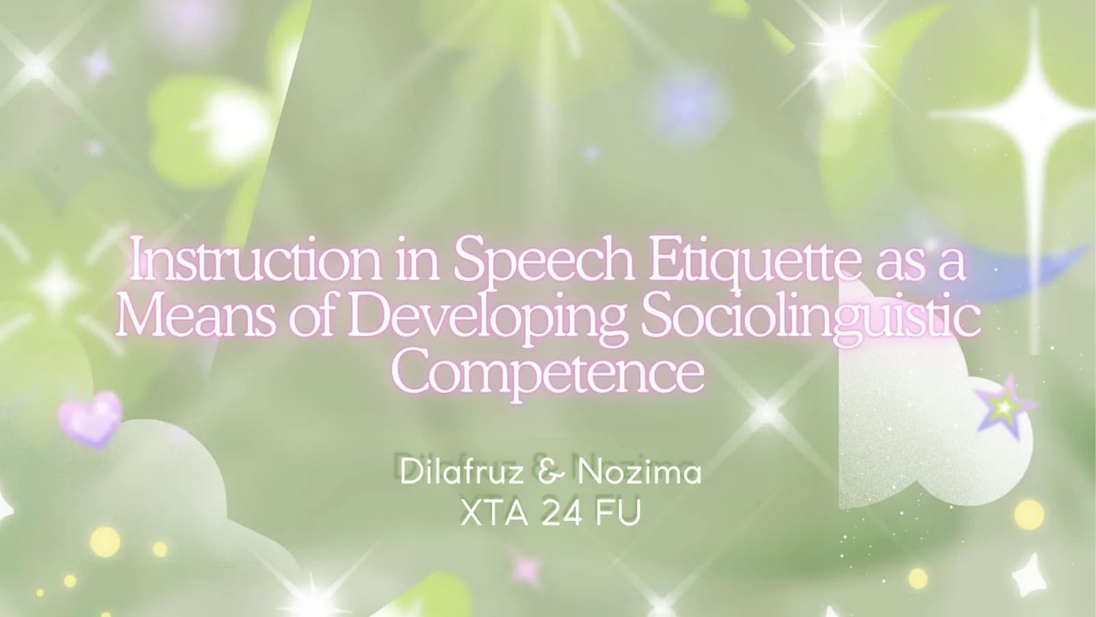 The Concept of Speech Etiquette