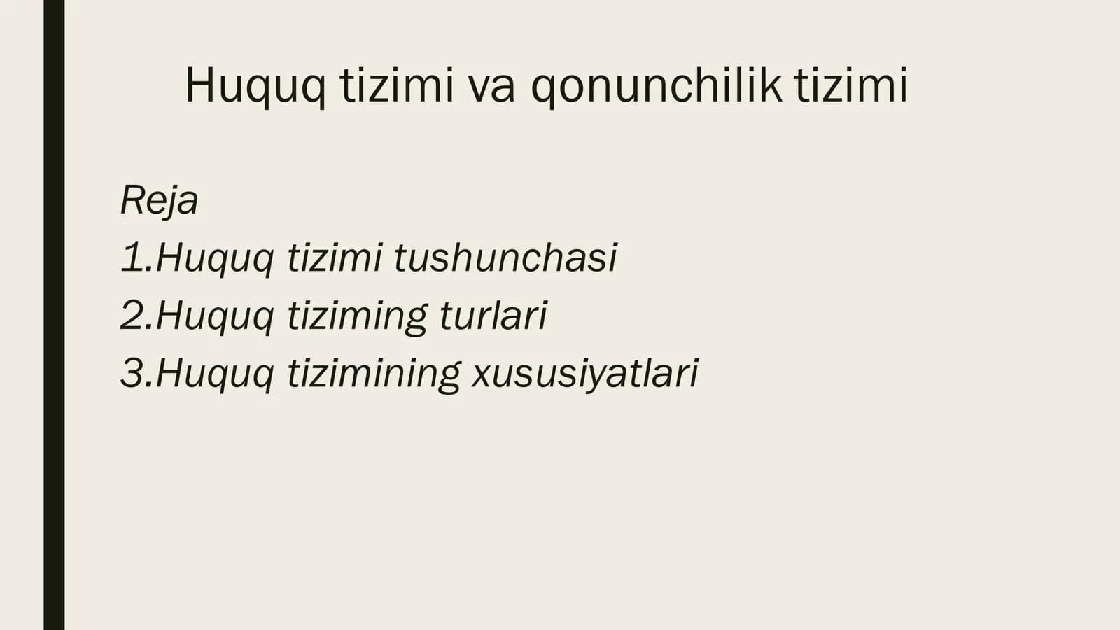 Huquq tizimi va qonunchilik tizimi