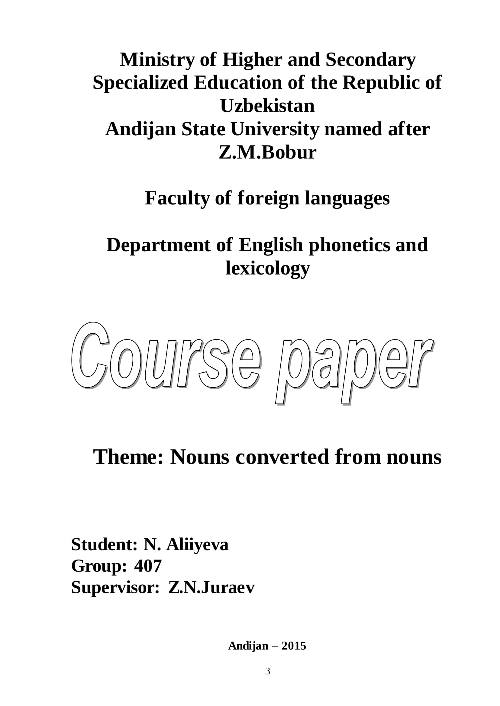 Nouns converted from nouns