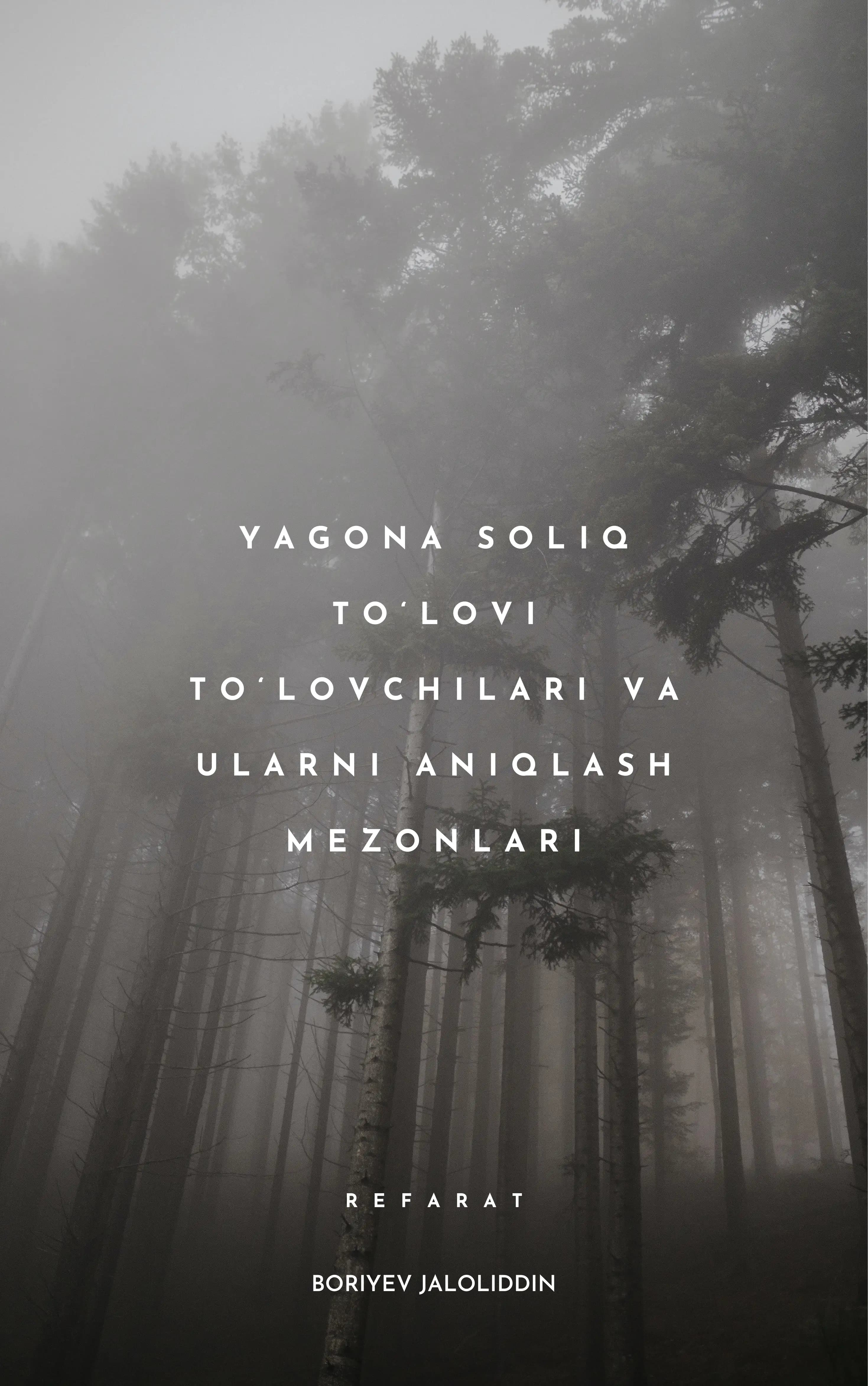 Yagona soliq to‘lovi to‘lovchilari va ularni aniqlash mezonlari