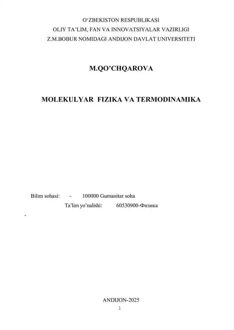 Molekulyar fizika va termodinamika