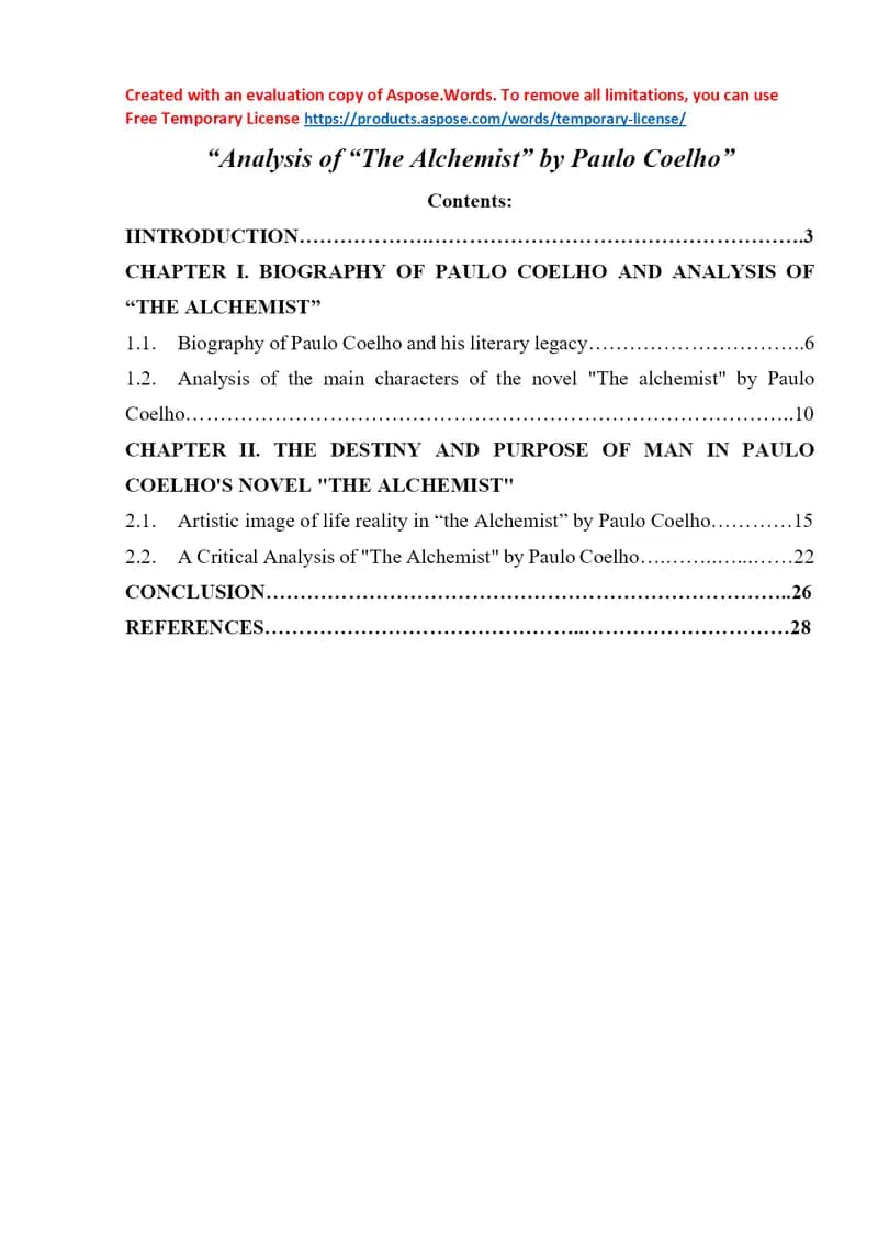 Analysis of “The Alchemist” by Paulo Coelho