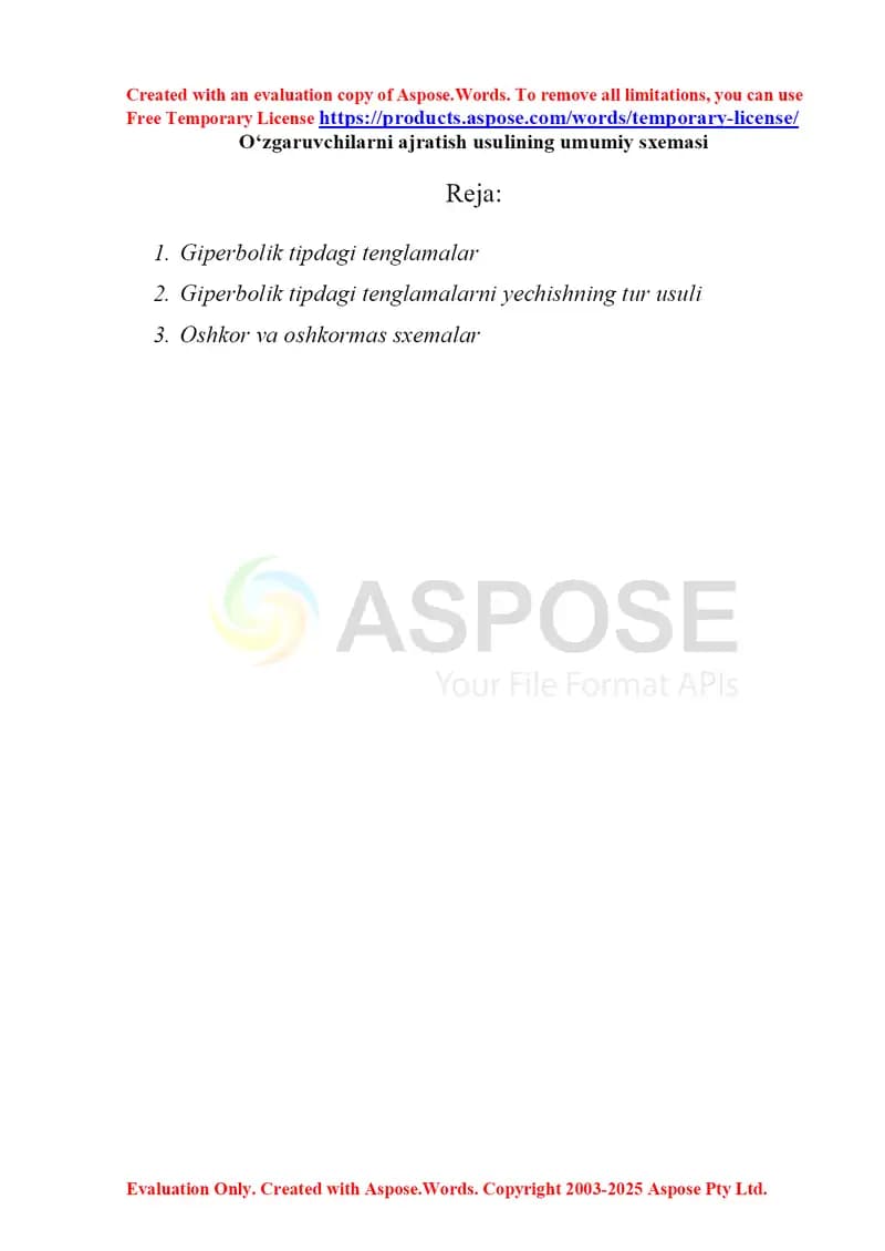 Giperbolik tipdagi tenglamalar