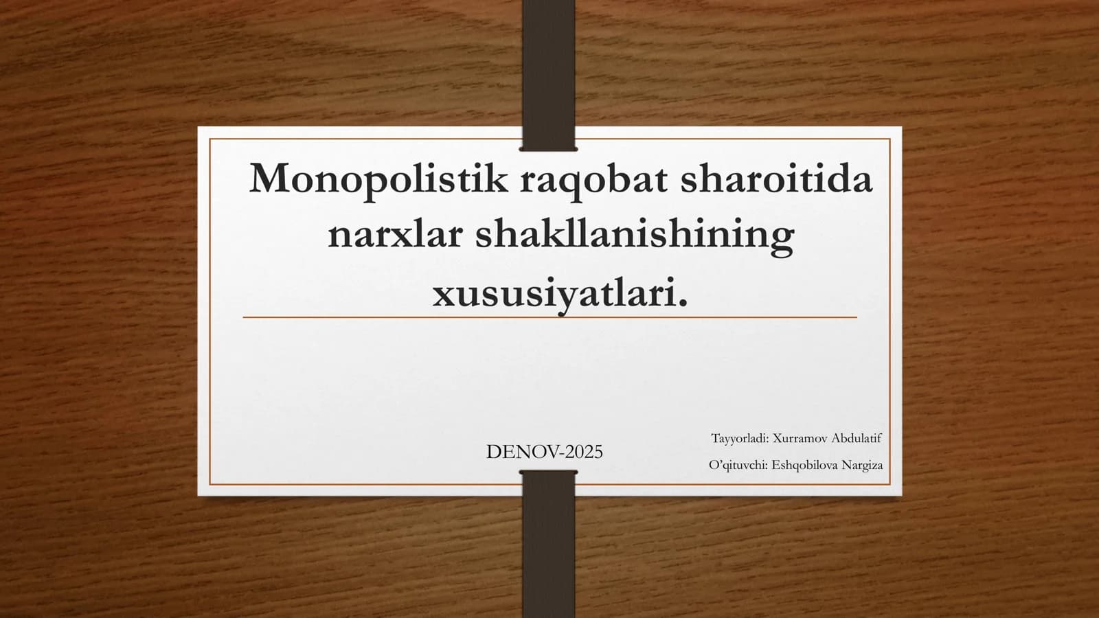 Monopolistik raqobat sharoitida narxlar shakllanishining xususiyatlari