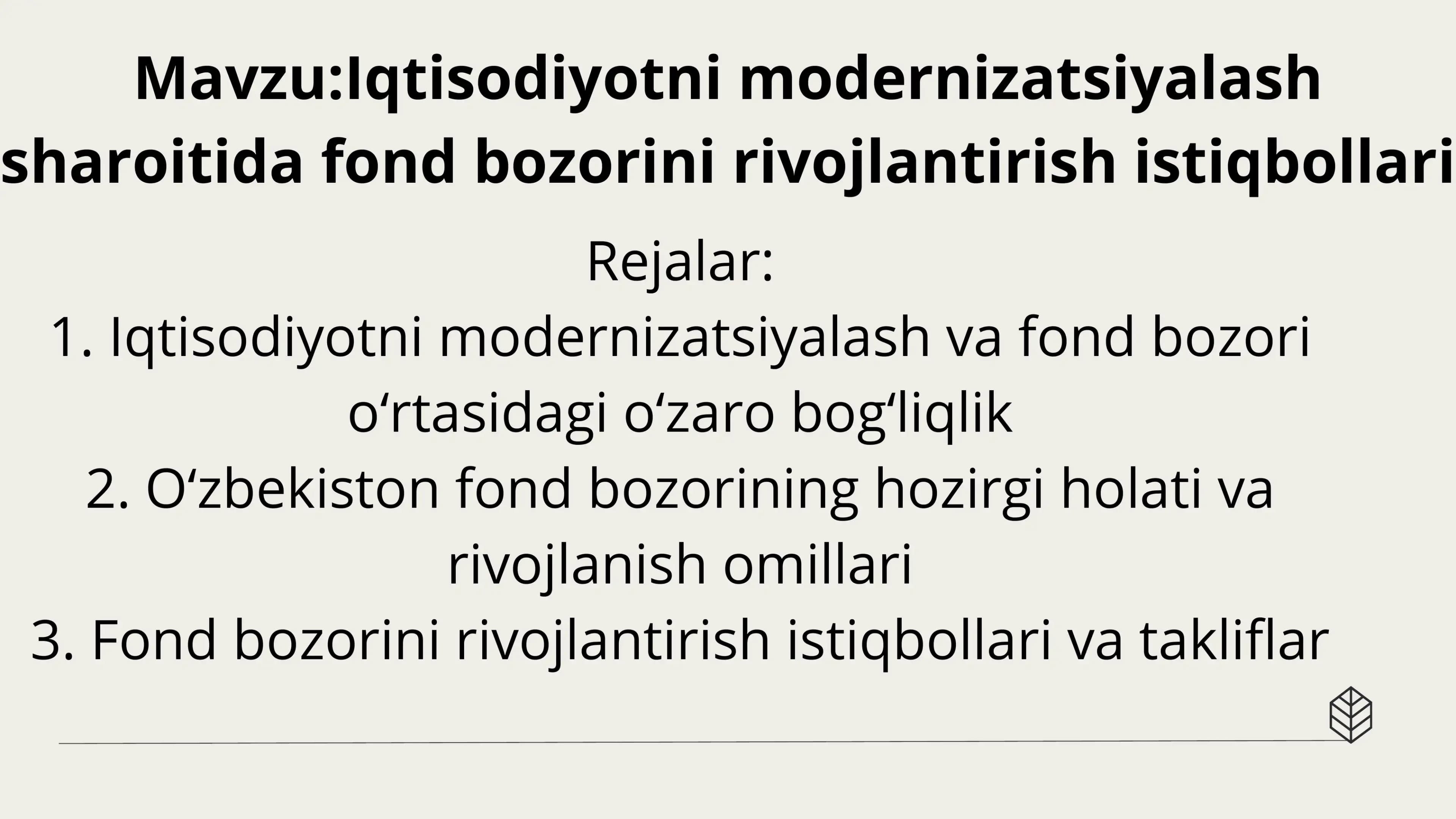 Iqtisodiyotni modernizatsiyalash