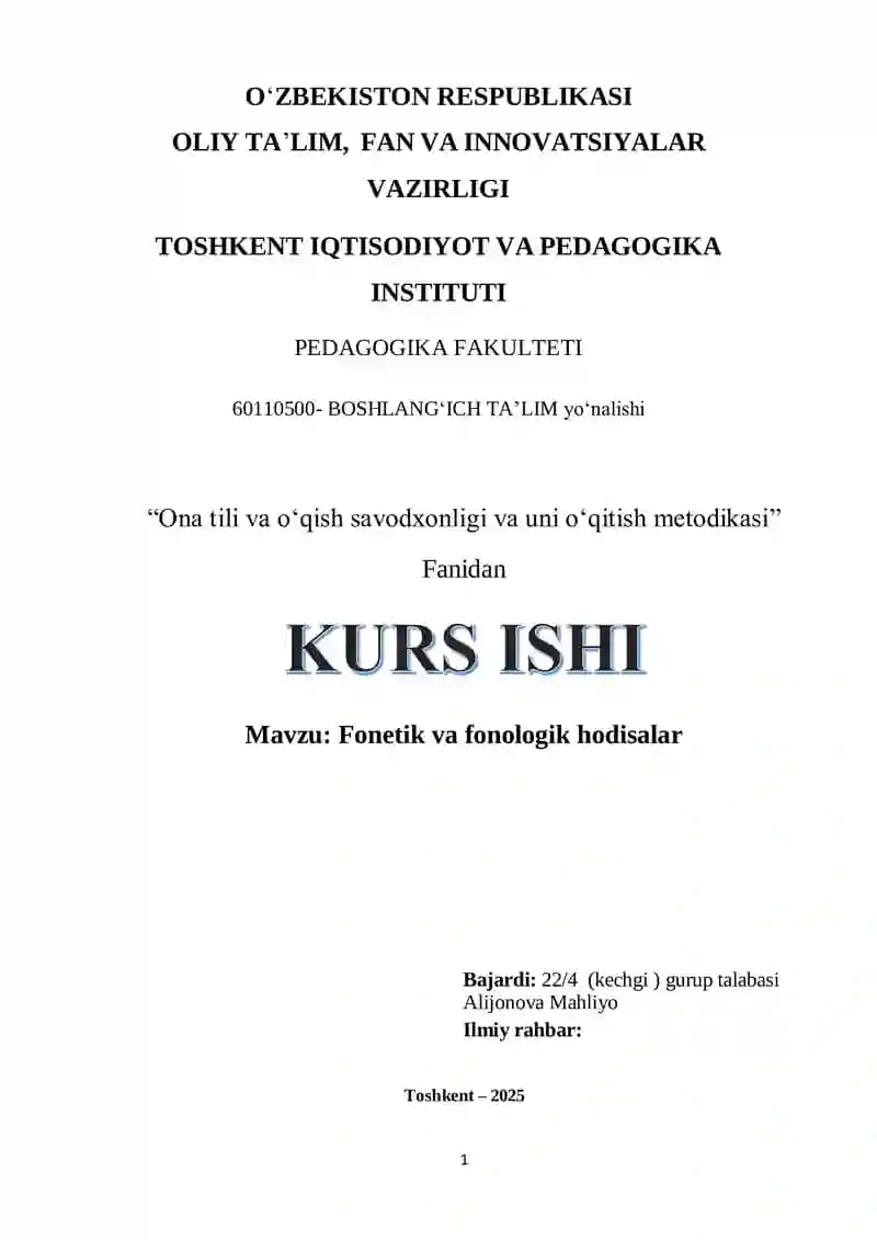 Fonetik va fonologik hodisalar