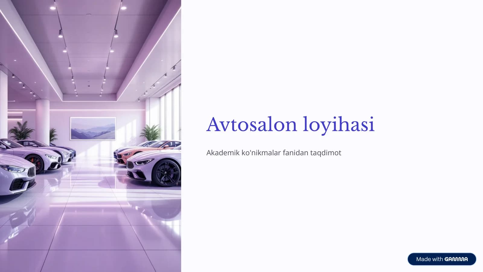 Avtosalon loyihasi