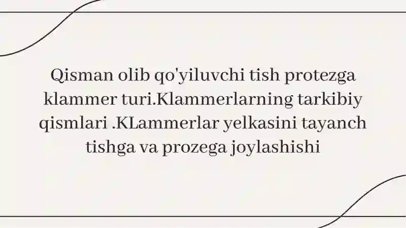 Klammer Tish Protezlari