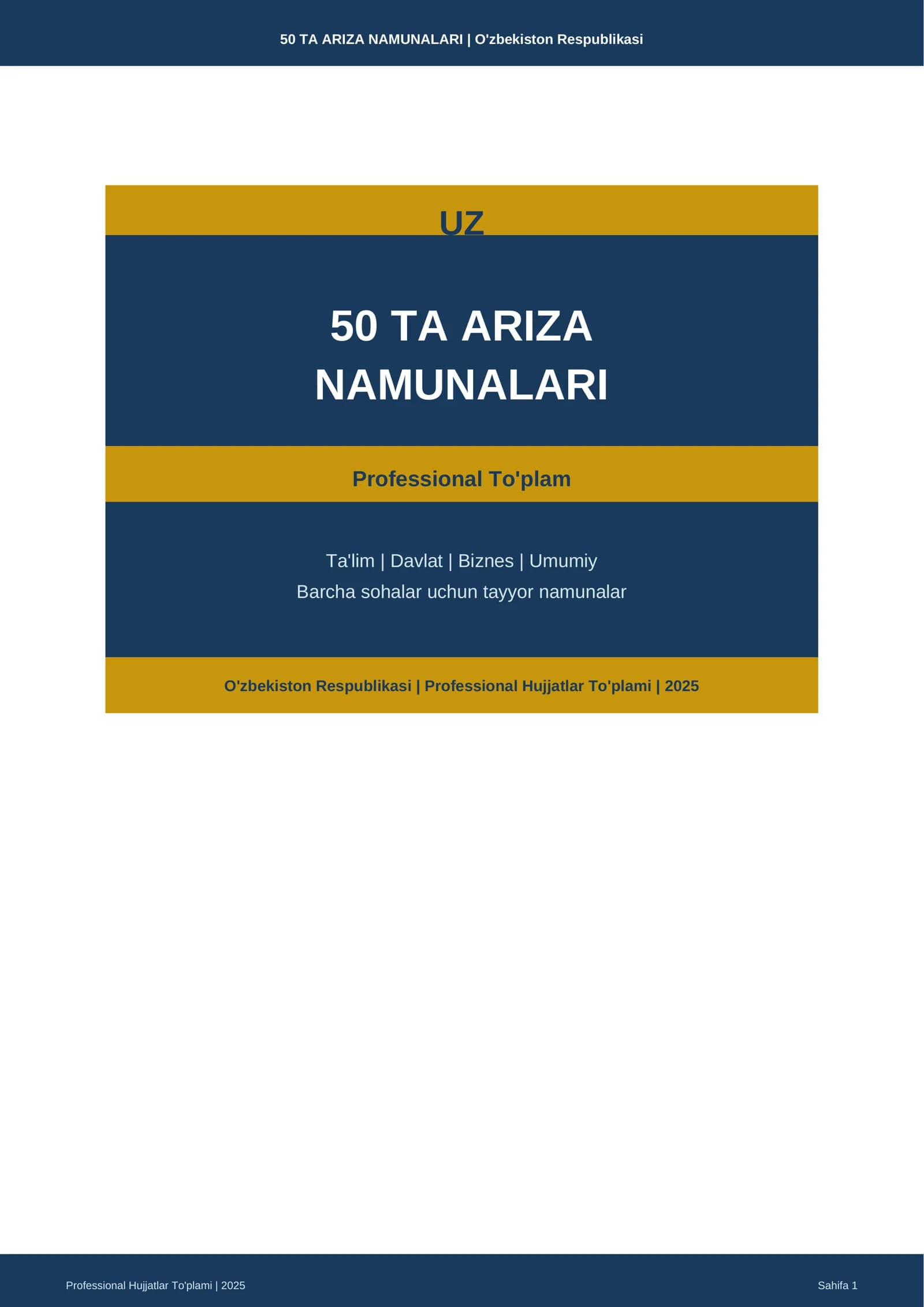 Professional Hujjatlar To'plami | 2025