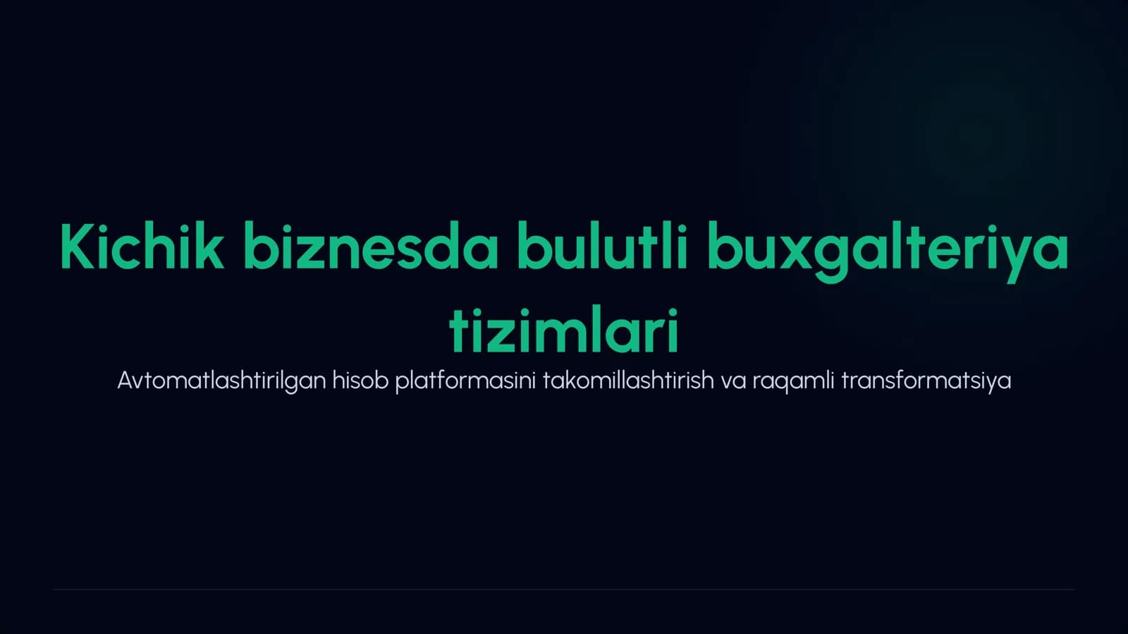 Kichik biznesda bulutli buxgalteriya tizimlari