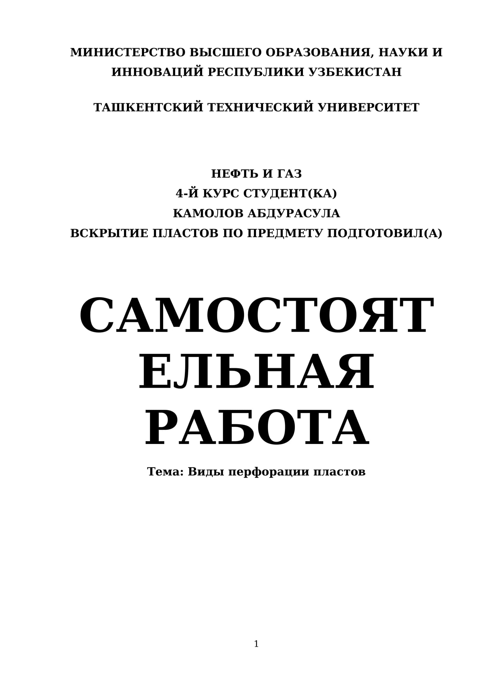 Виды перфорации пластов