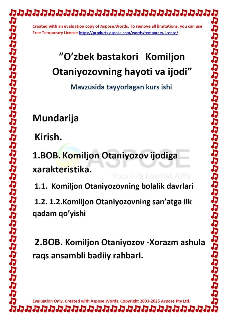 "O'zbek bastakori Komiljon Otaniyozovning hayoti va ijodi"