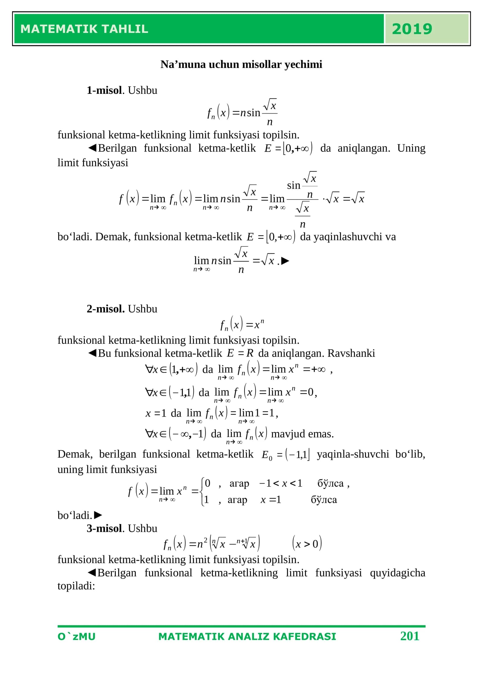 MATEMATIK TAHLIL
