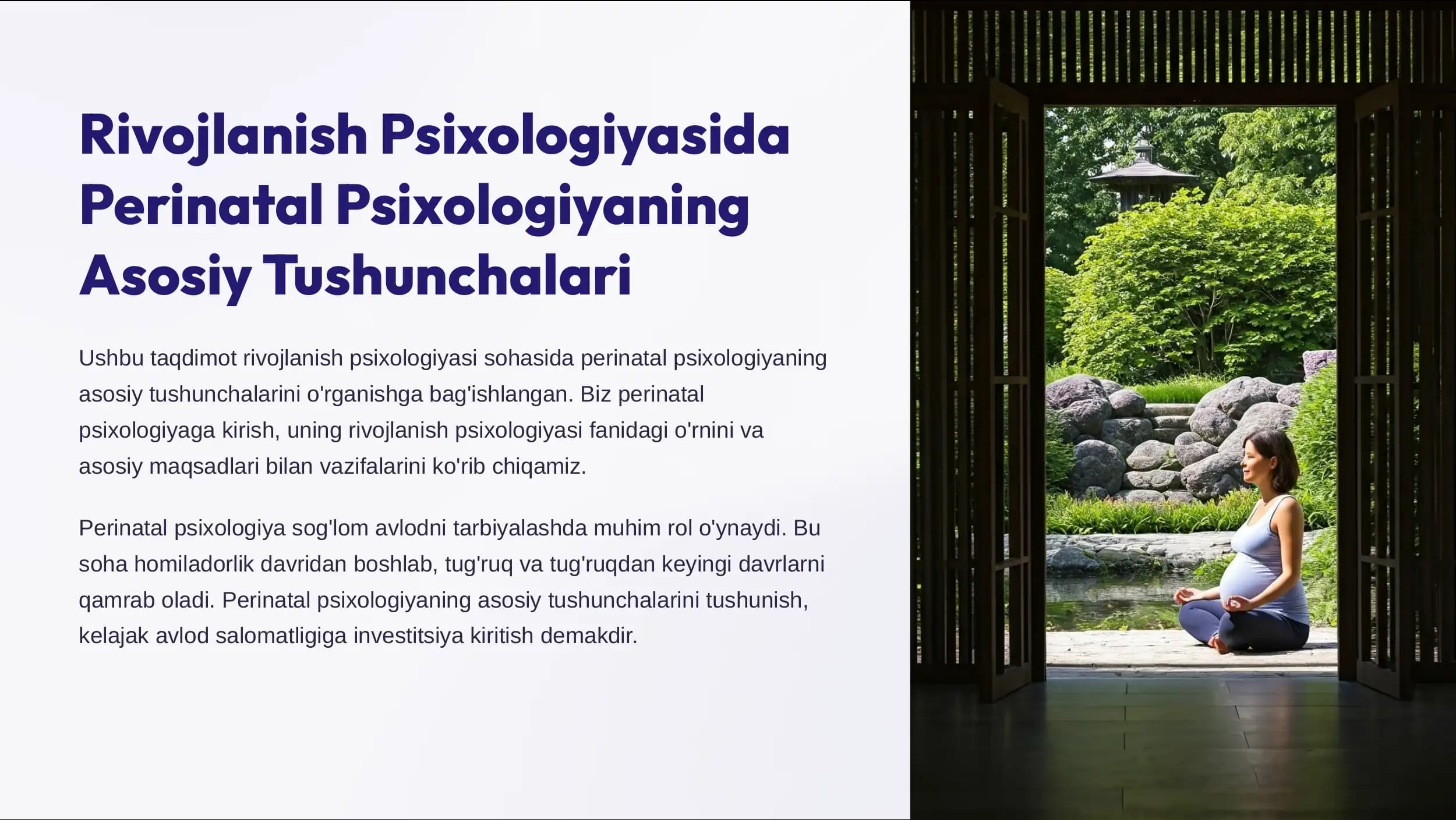Rivojlanish Psixologiyasida Perinatal Psixologiyaning Asosiy Tushunchalari