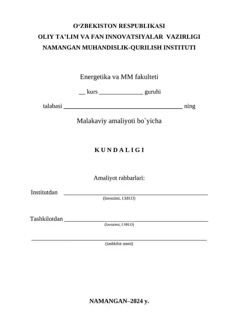 Kundalik Yuritish Uchun Ko'rsatma va Qoidalar