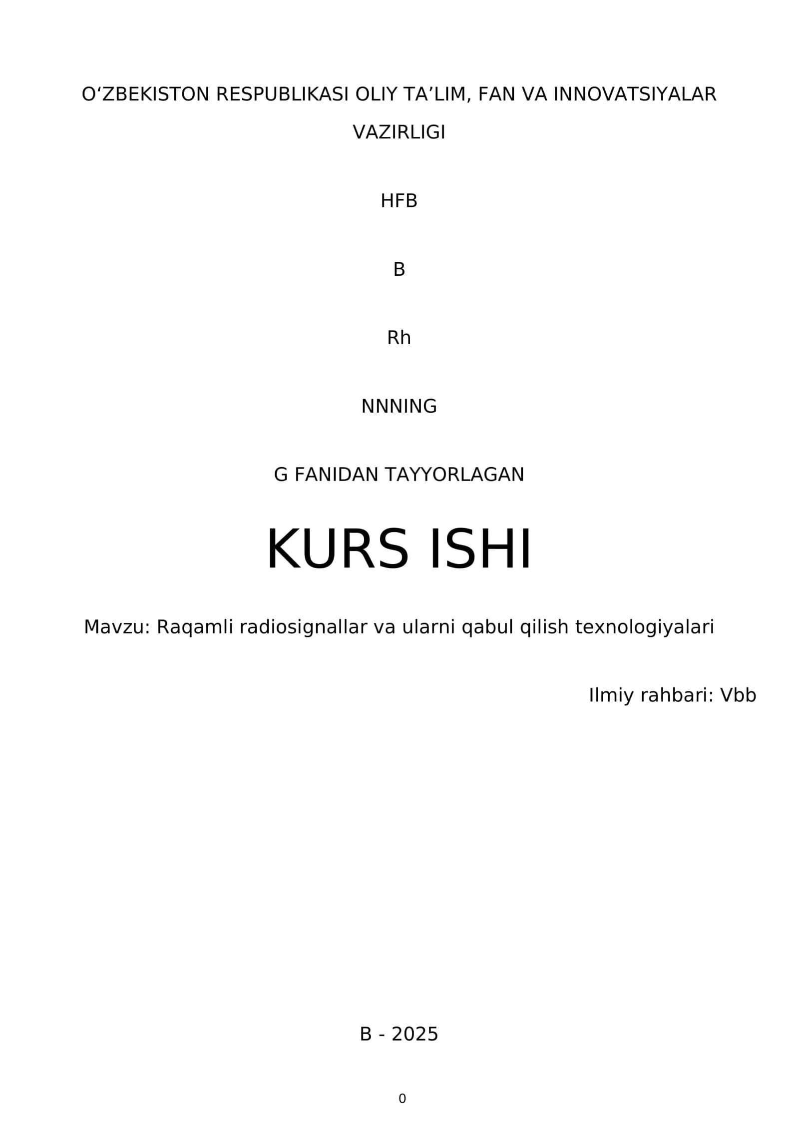 Raqamli radiosignallar va ularni qabul qilish texnologiyalari