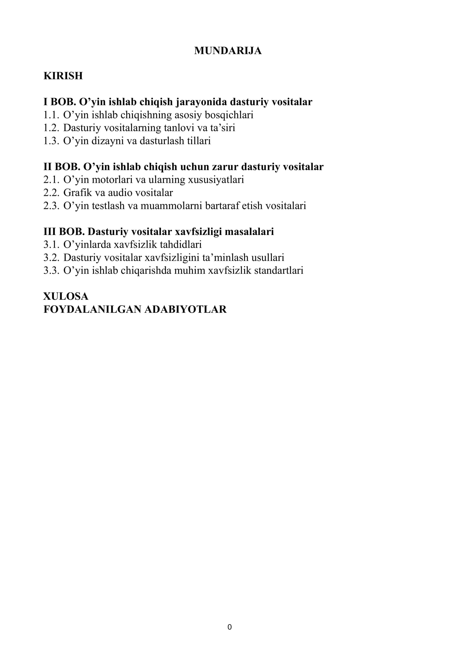 O’yin ishlab chiqishning asosiy bosqichlari