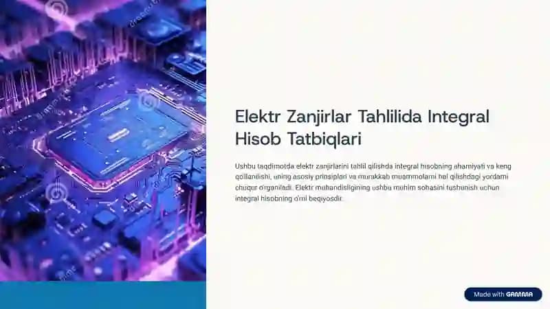 Elektr Zanjirlar Tahlilida Integral Hisob Tatbiqlari