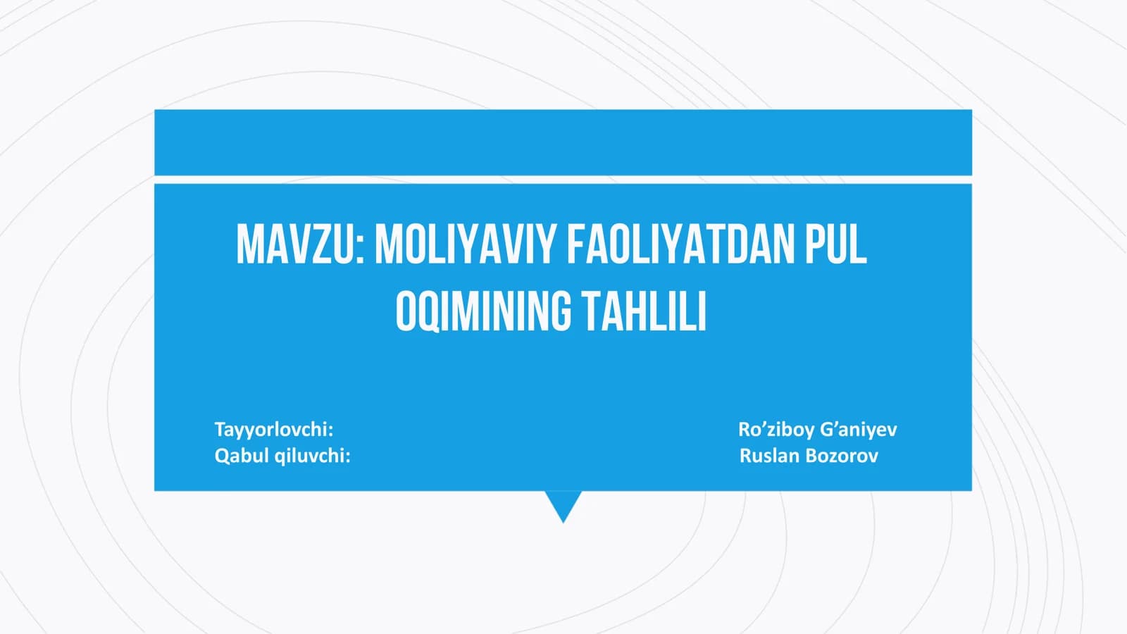 Moliyaviy faoliyatdan pul oqimining tahlili