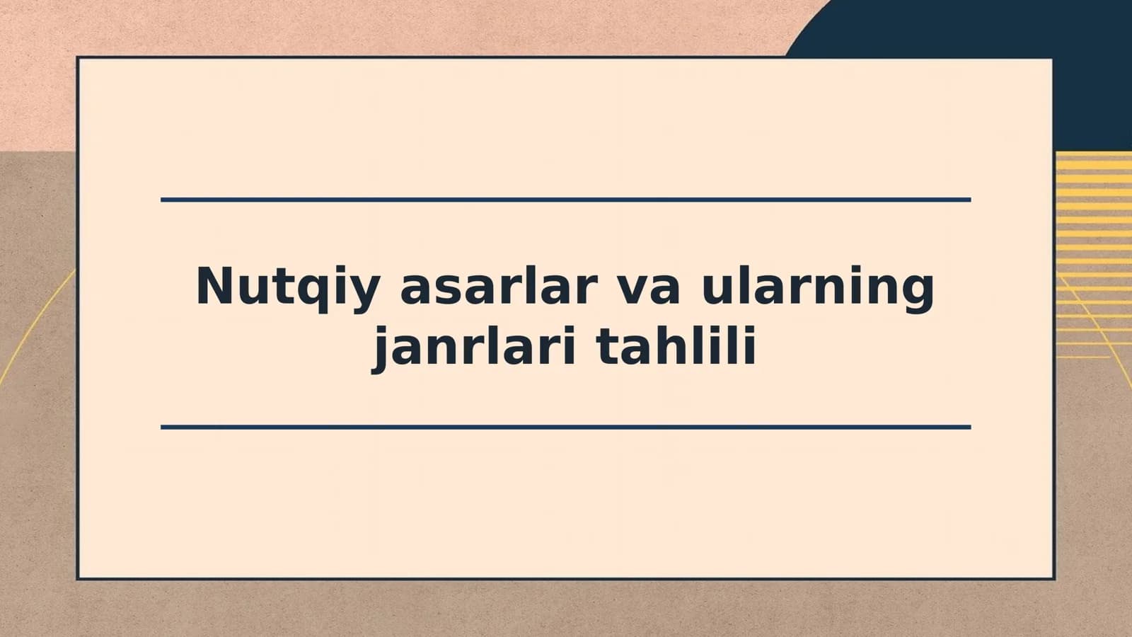 Nutqiy asarlar va ularning janrlari tahlili