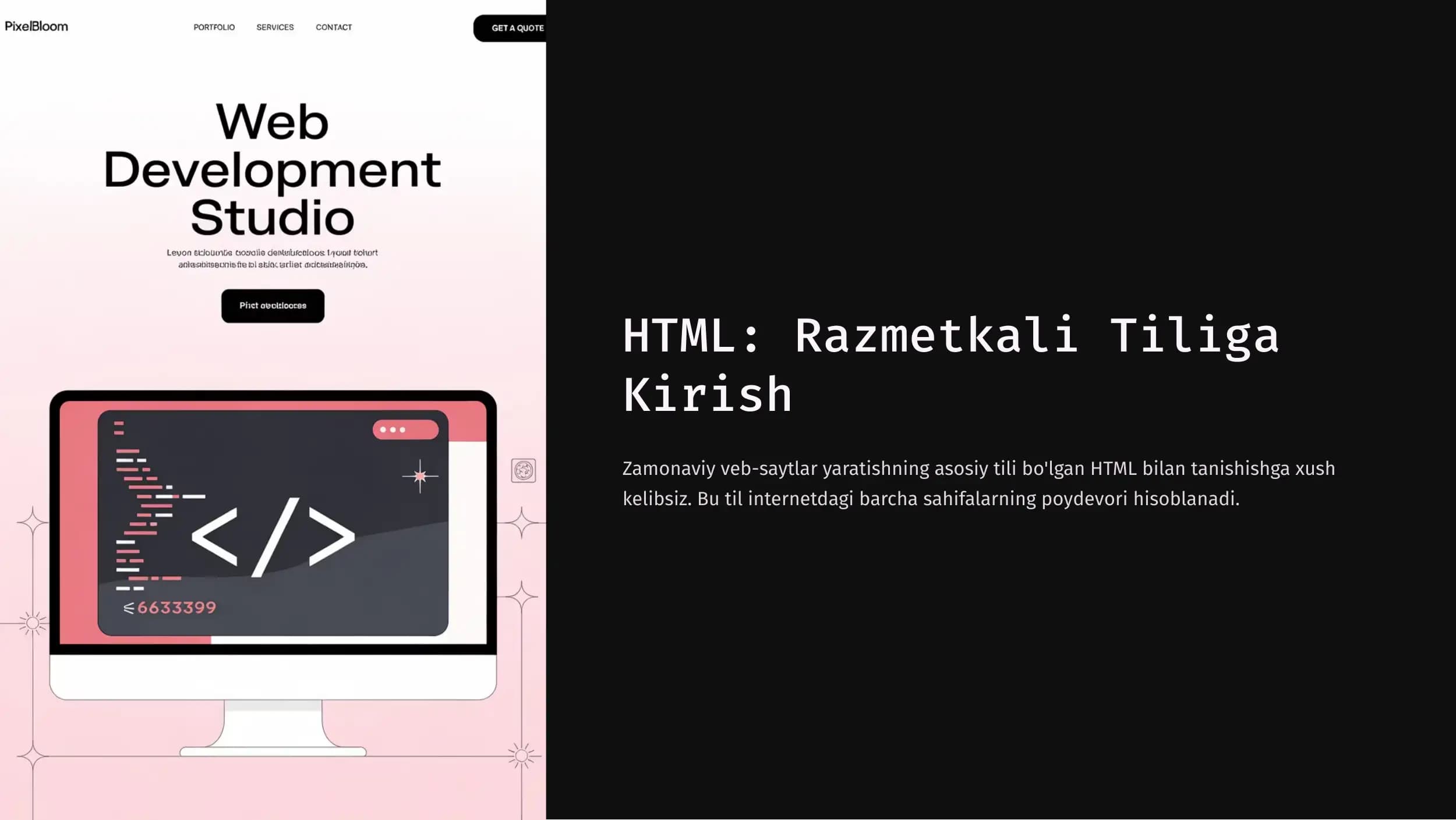 HTML: Razmetkali Tiliga kirish