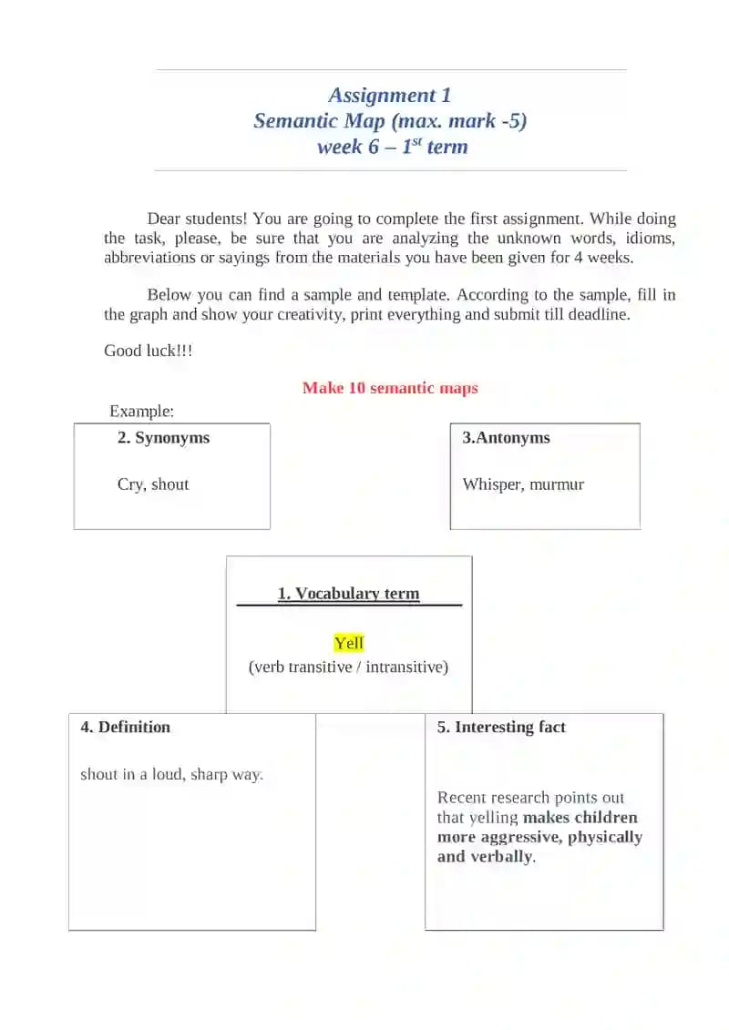Semantic Map Assignment 1