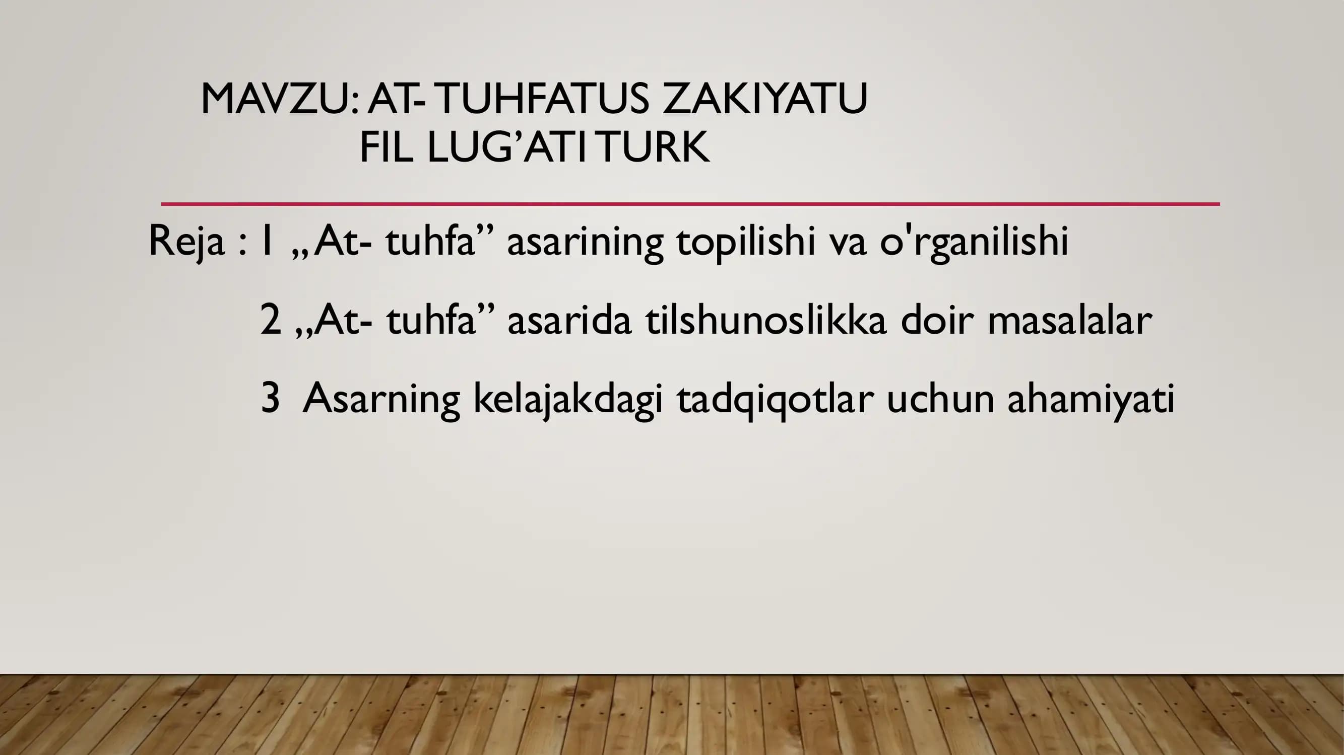 AT- TUHFATUS ZAKIYATU