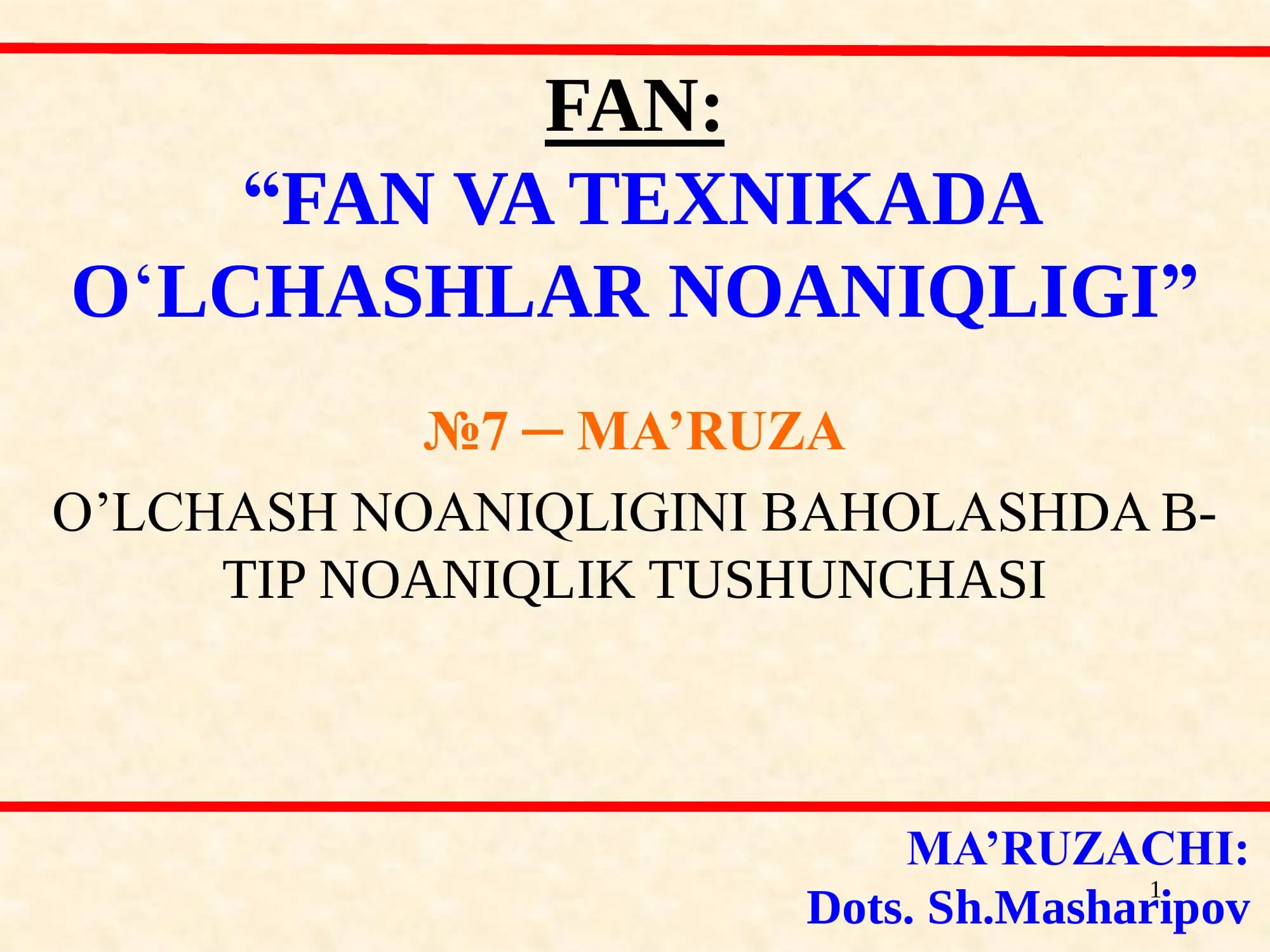 Standart noaniqlikni baholash B tip boʼyicha