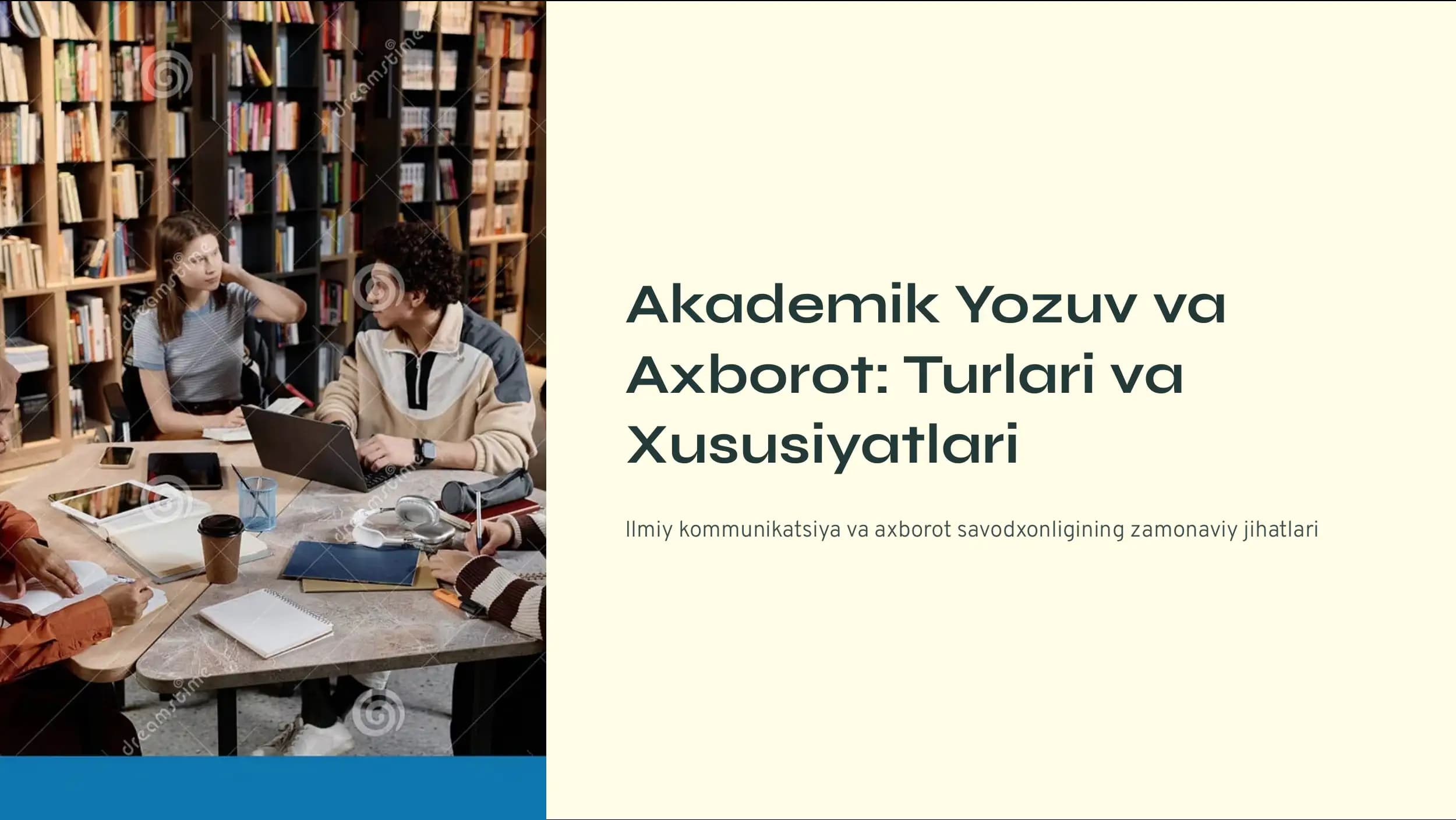 Akademik yozuv  fanidan axborot va uning turlari prizintatsiya