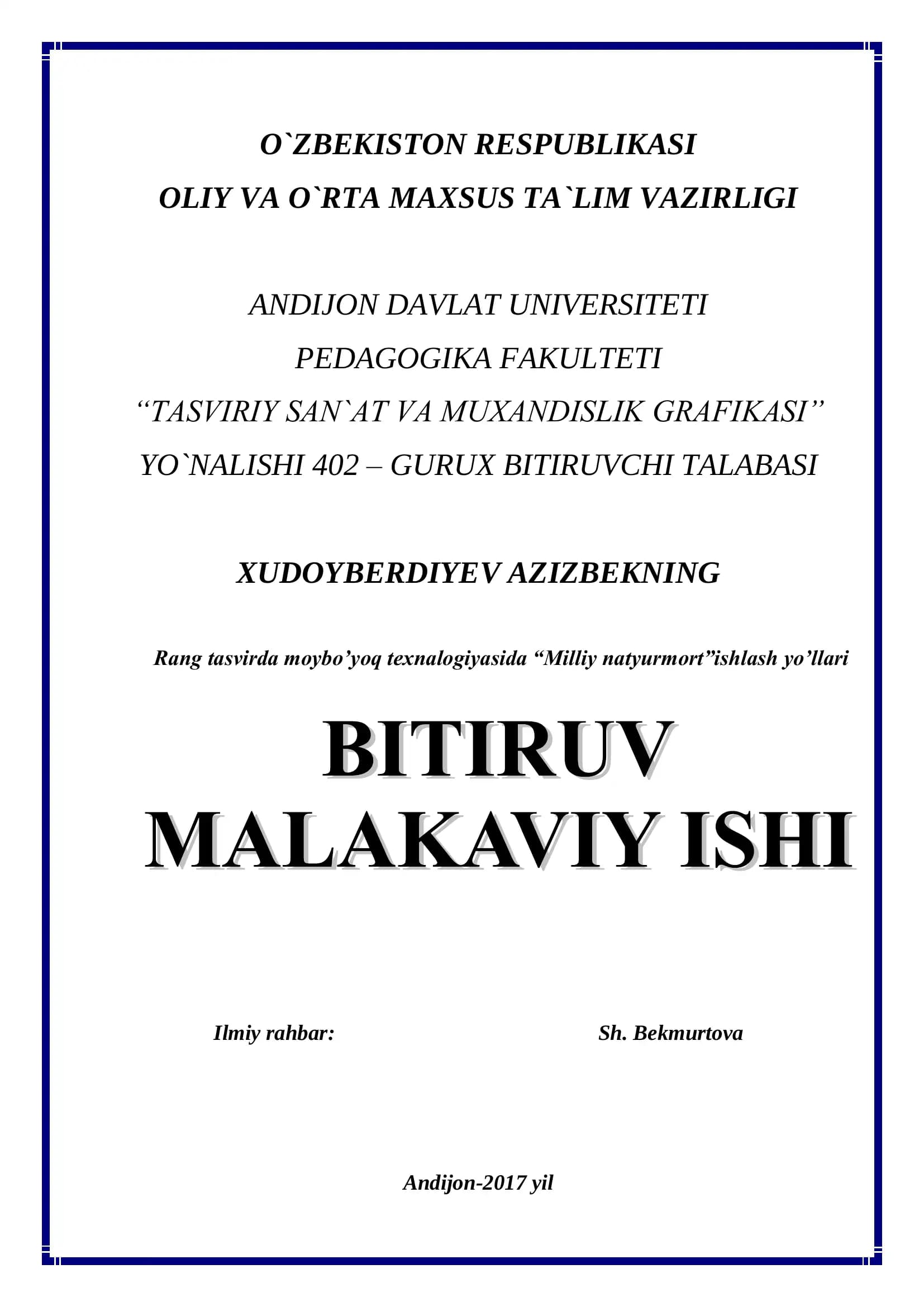 TASVIRIY SAN`AT VA MUXANDISLIK GRAFIKASI