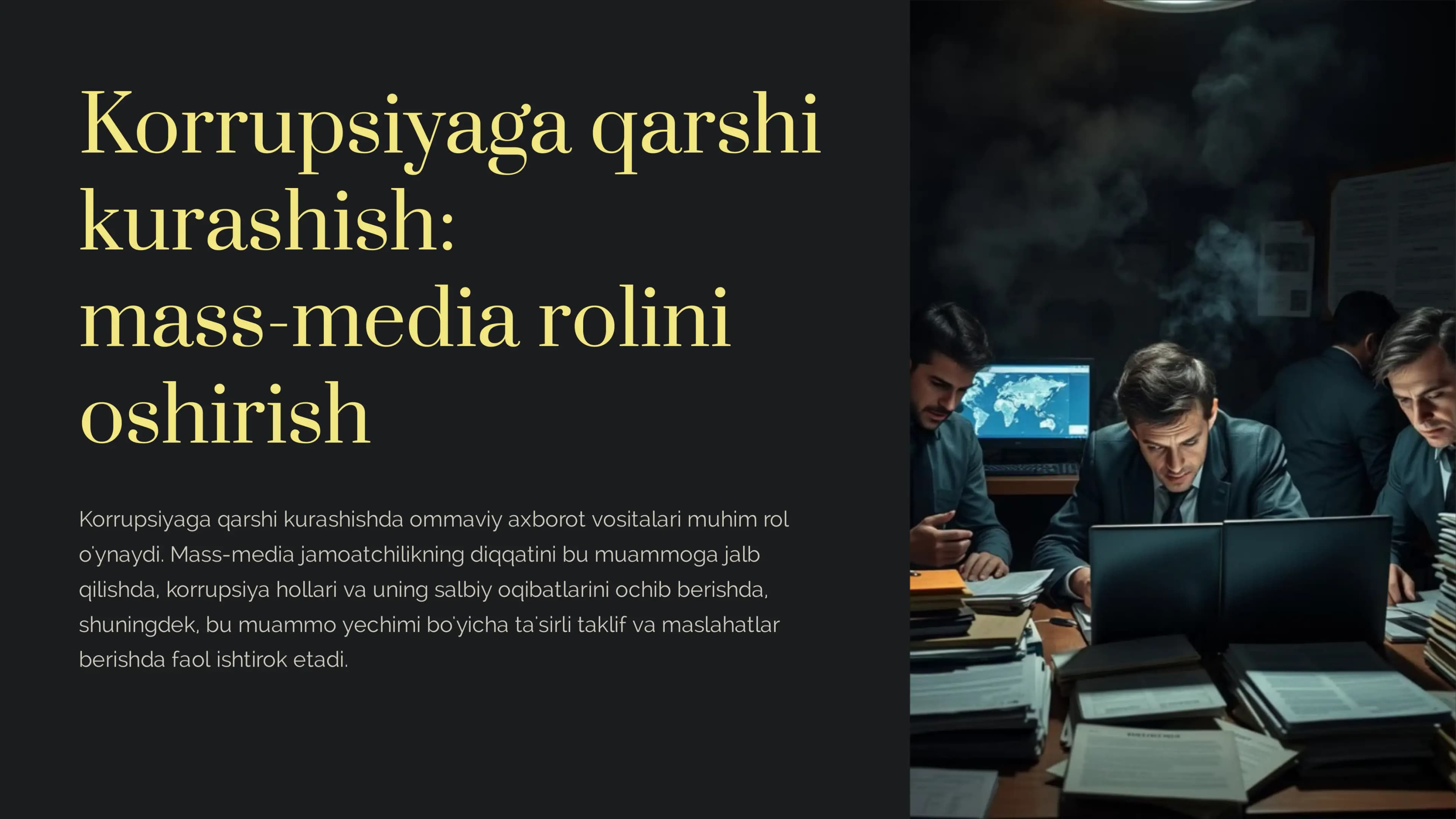 Korrupsiyaga qarshi kurashish mass-media rolini oshirish