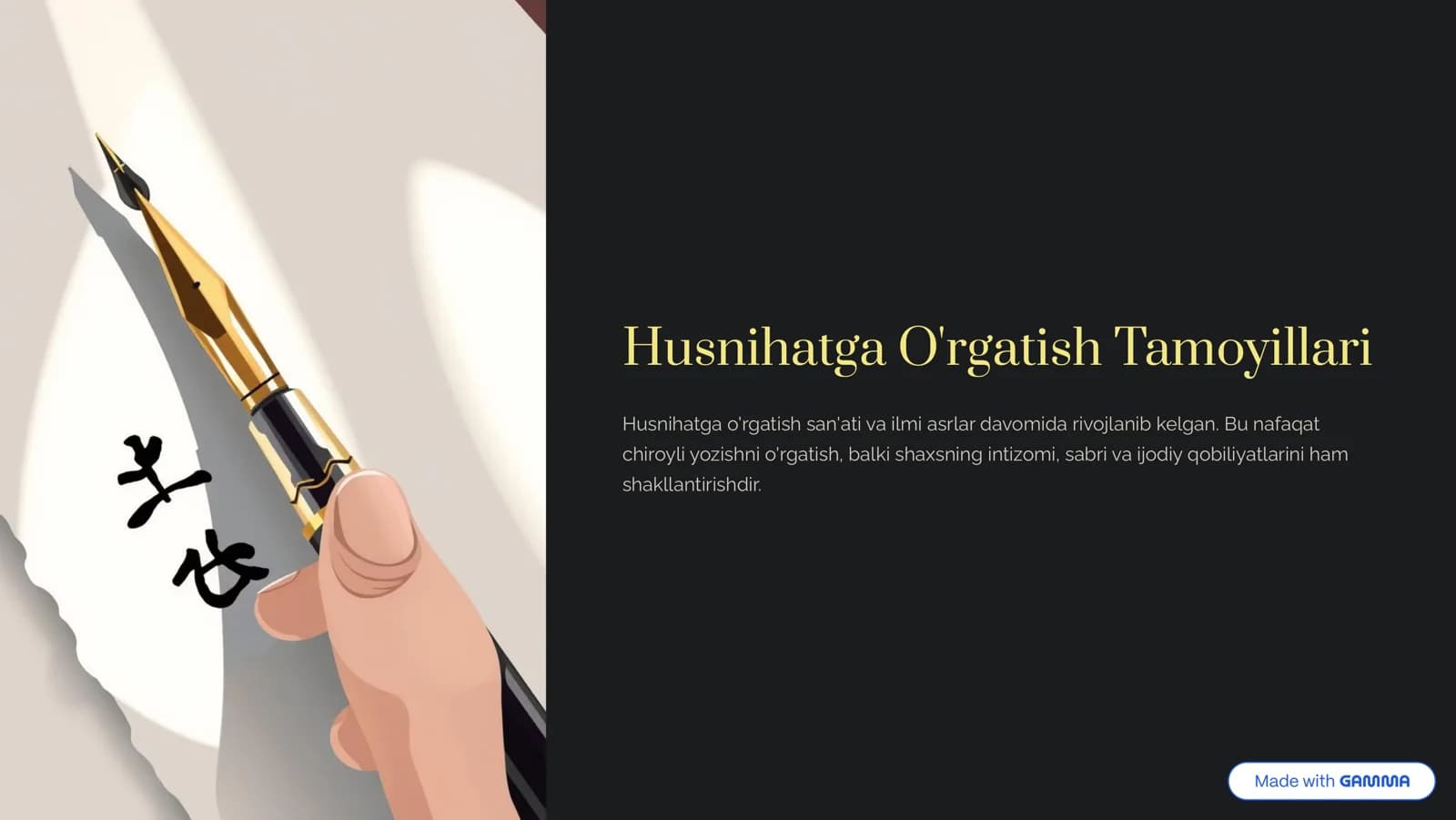 Husnihatga O'rgatish Tamoyillari