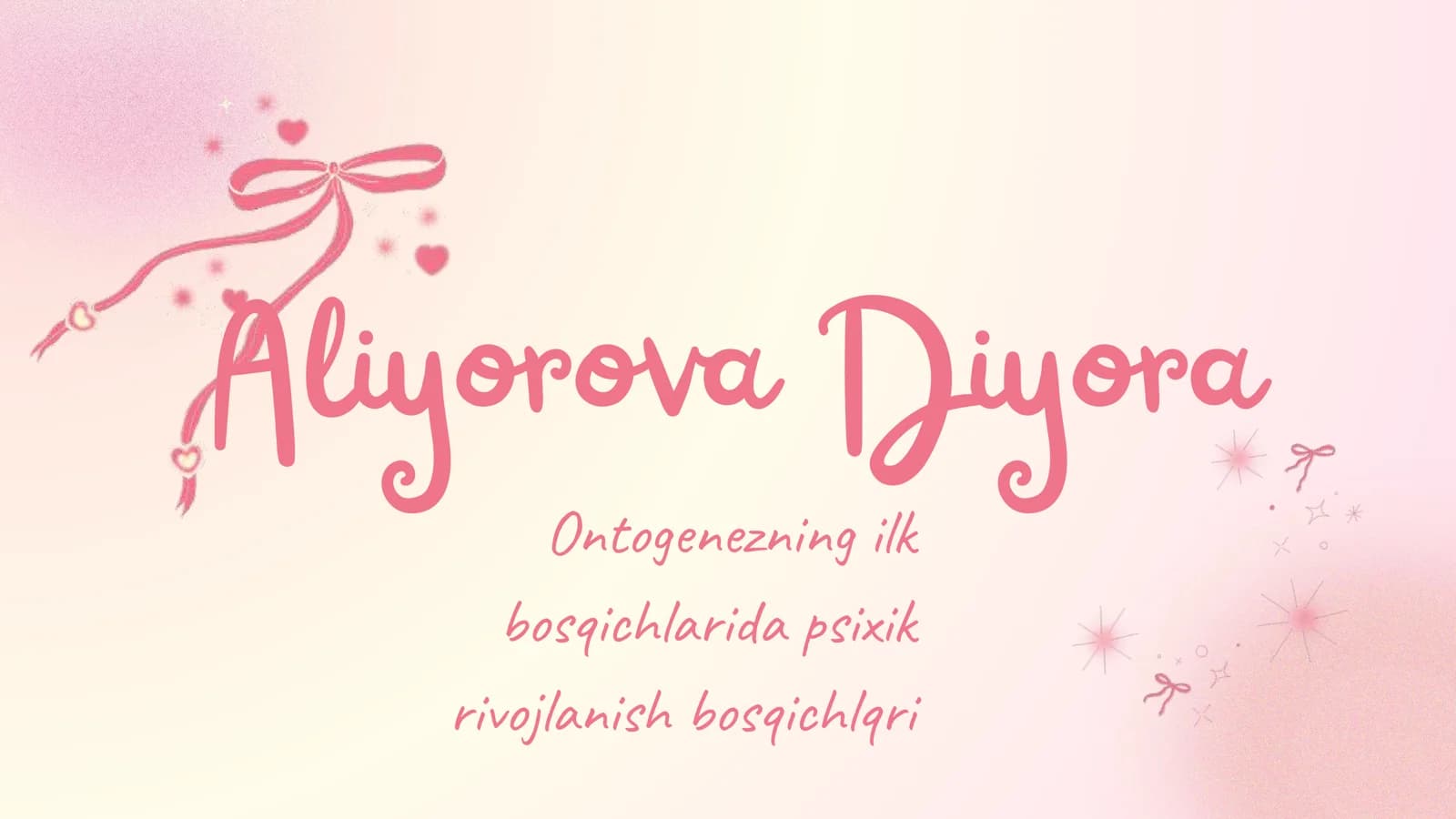 Ontogenezning ilk bosqichlarida psixik rivojlanish bosqichlqri
