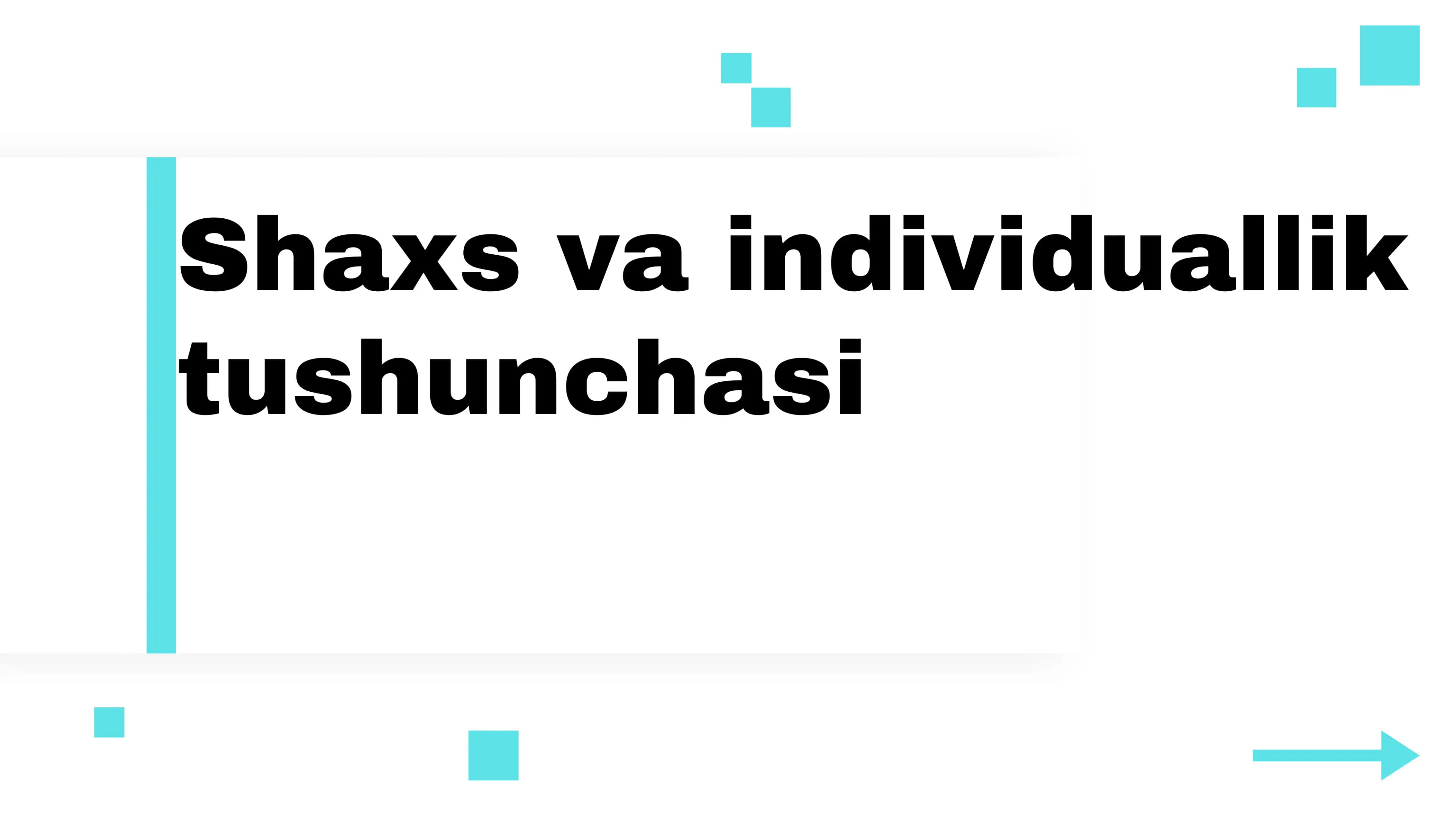 Shaxs va individuallik
