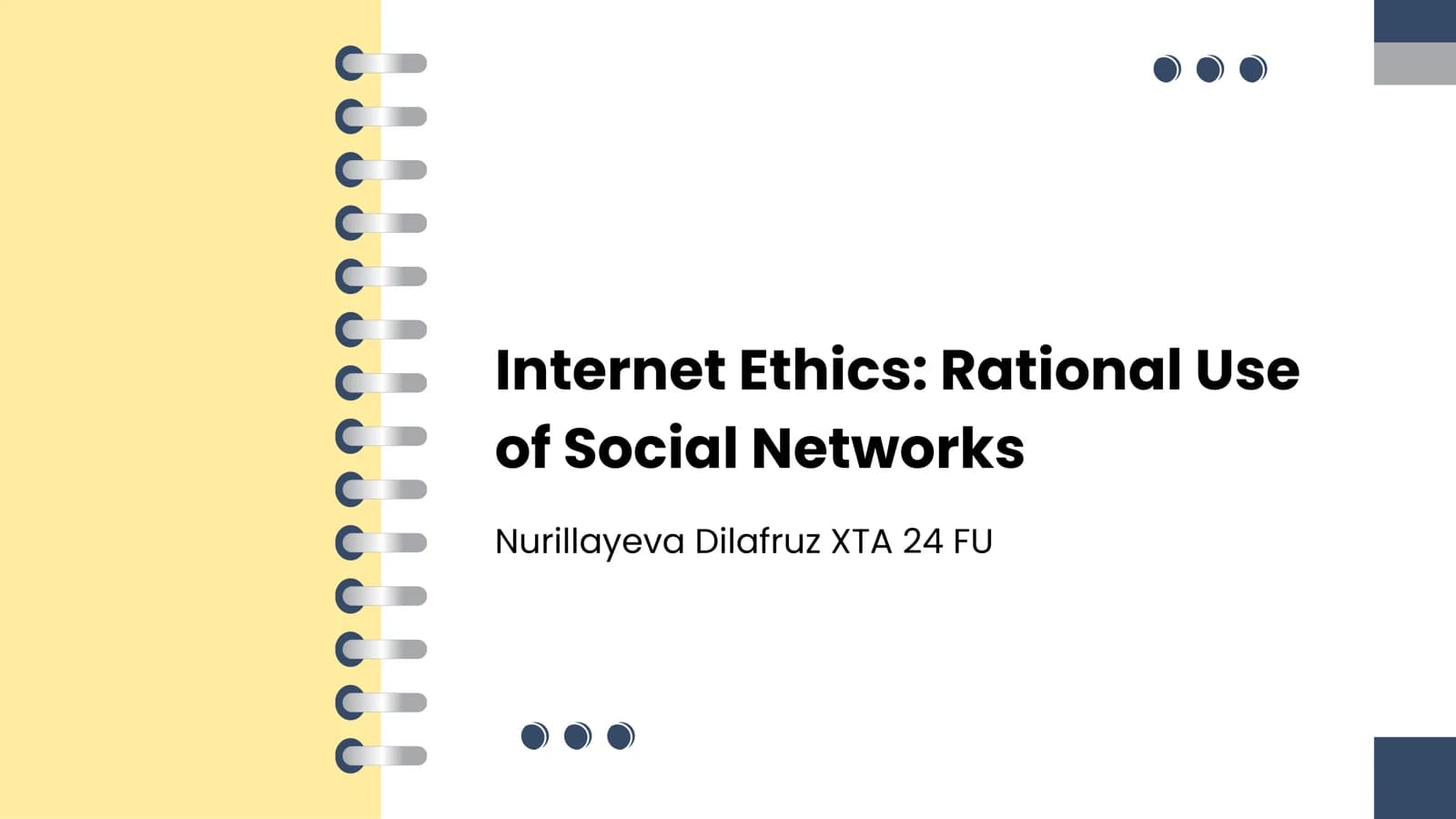Internet Ethics: Rational Use of Social Networks