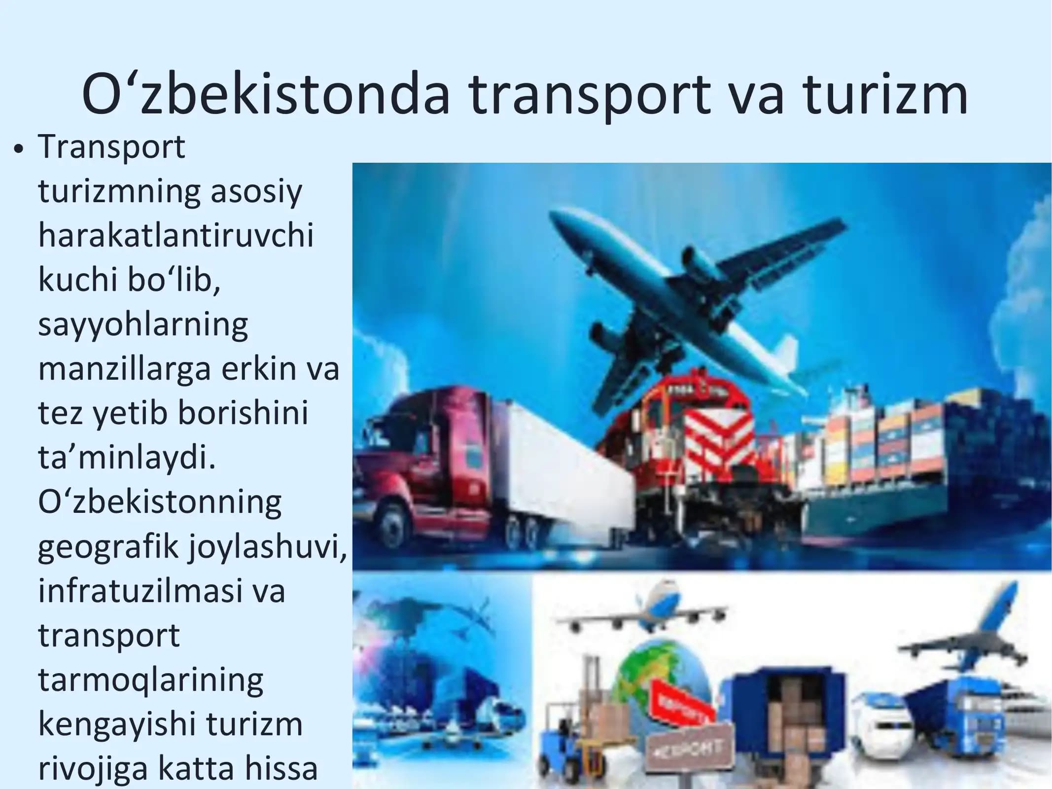 O‘zbekistonda transport va turizm