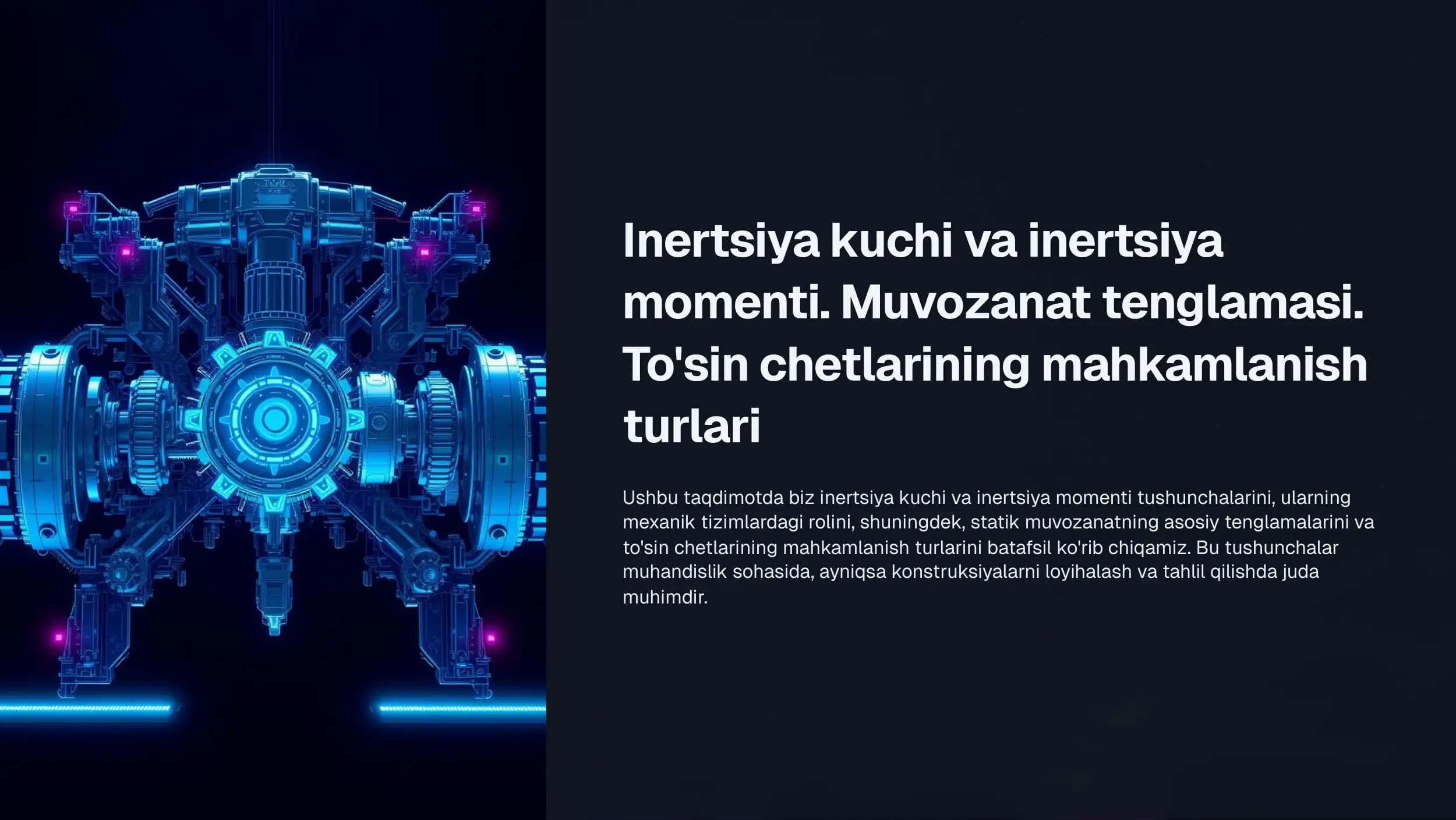 Inertsiya kuchi va inertsiya momenti