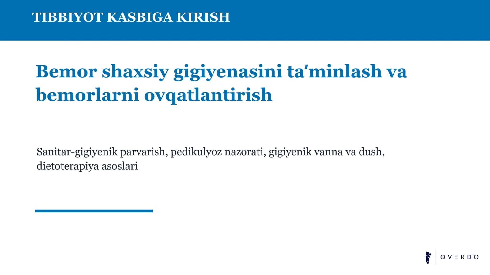 TIBBIYOT KASBIGA KIRISH
