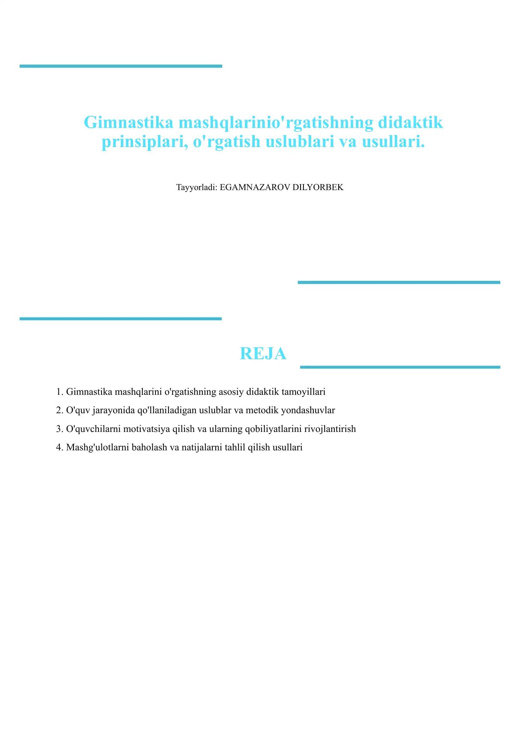 Gimnastika mashiqlari