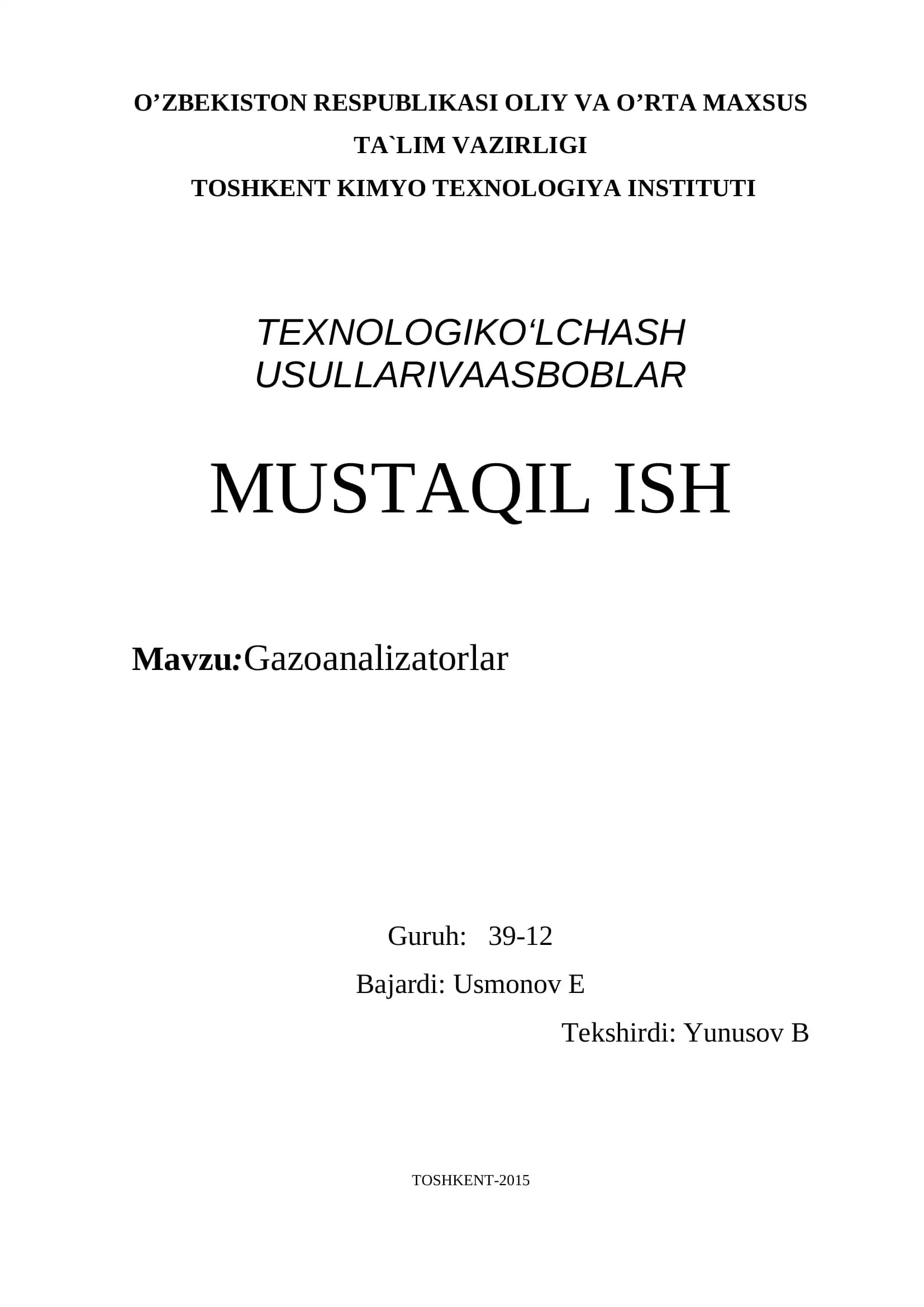 Gazoanalizatorlar