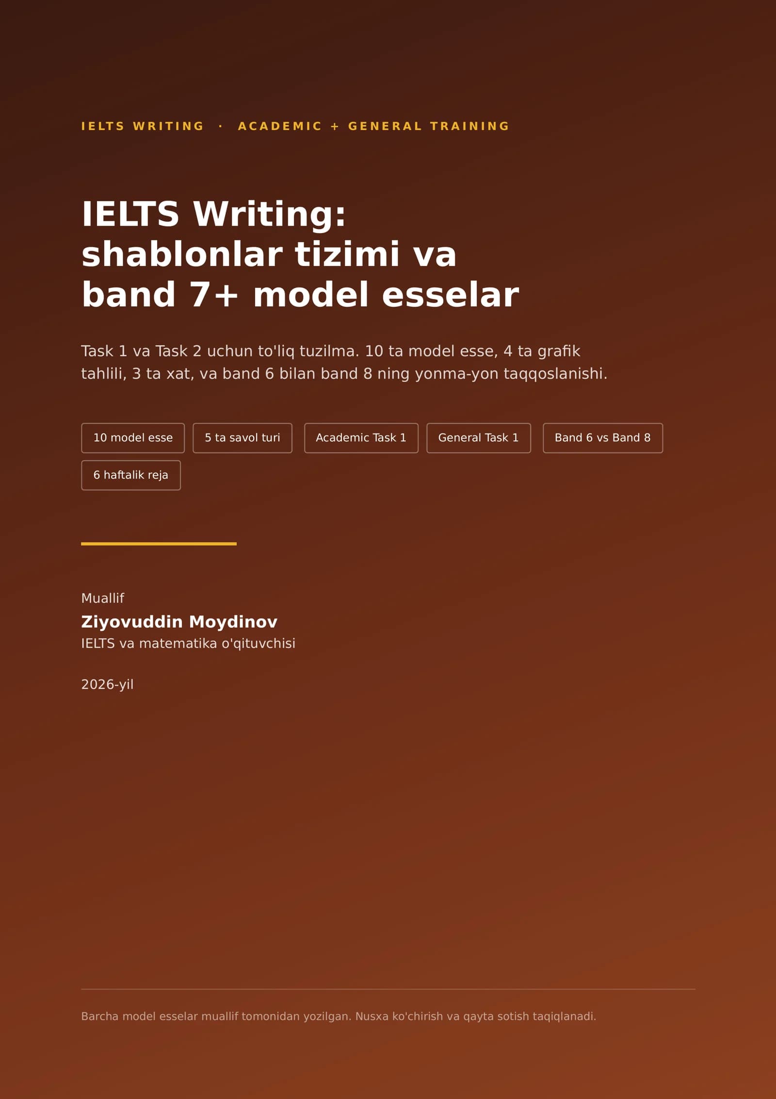 IELTS Writing: shablonlar tizimi va band 7+ model esselar