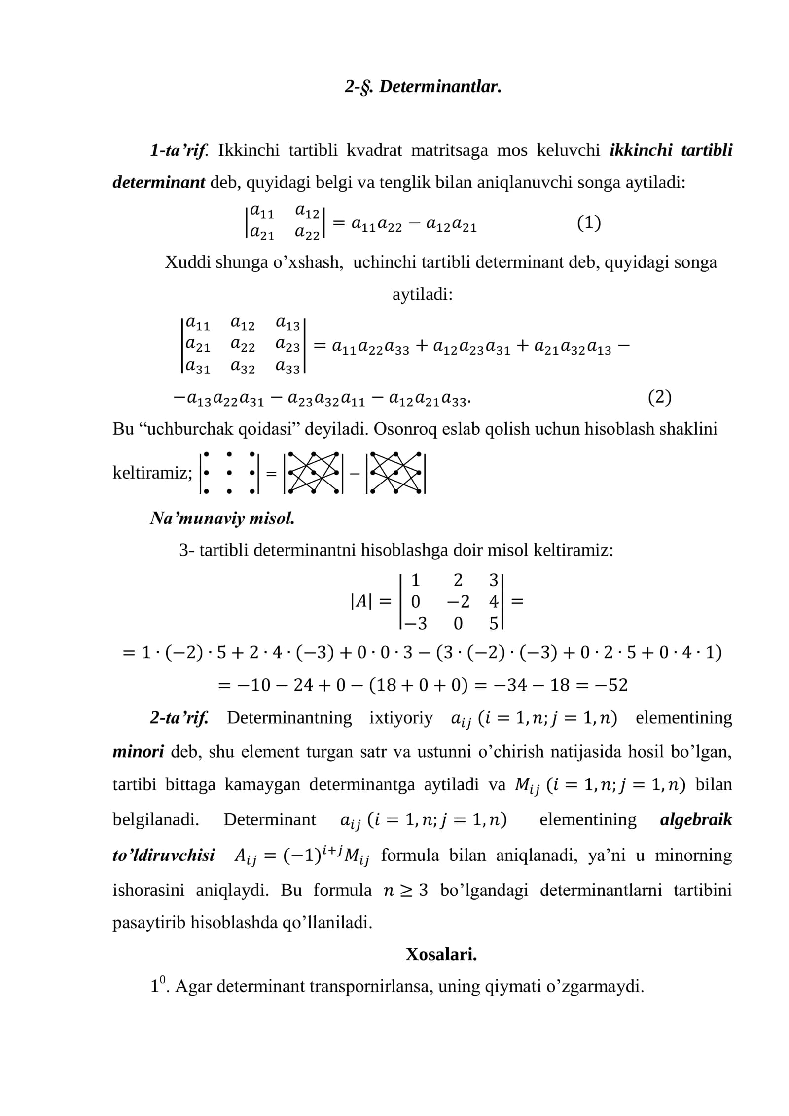 Determinantlar