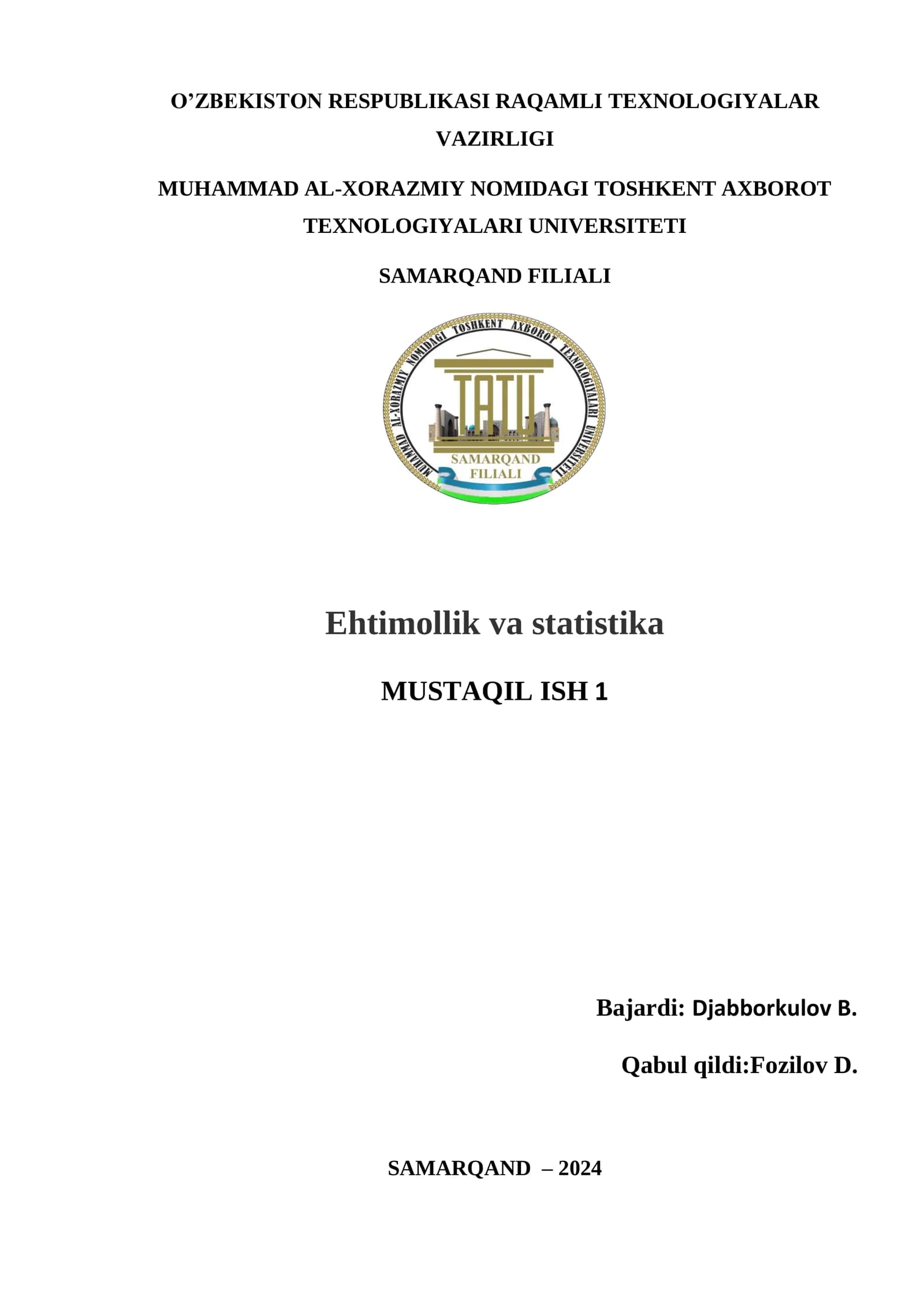 KORRELYATSION VA REGRESSION TAHLIL